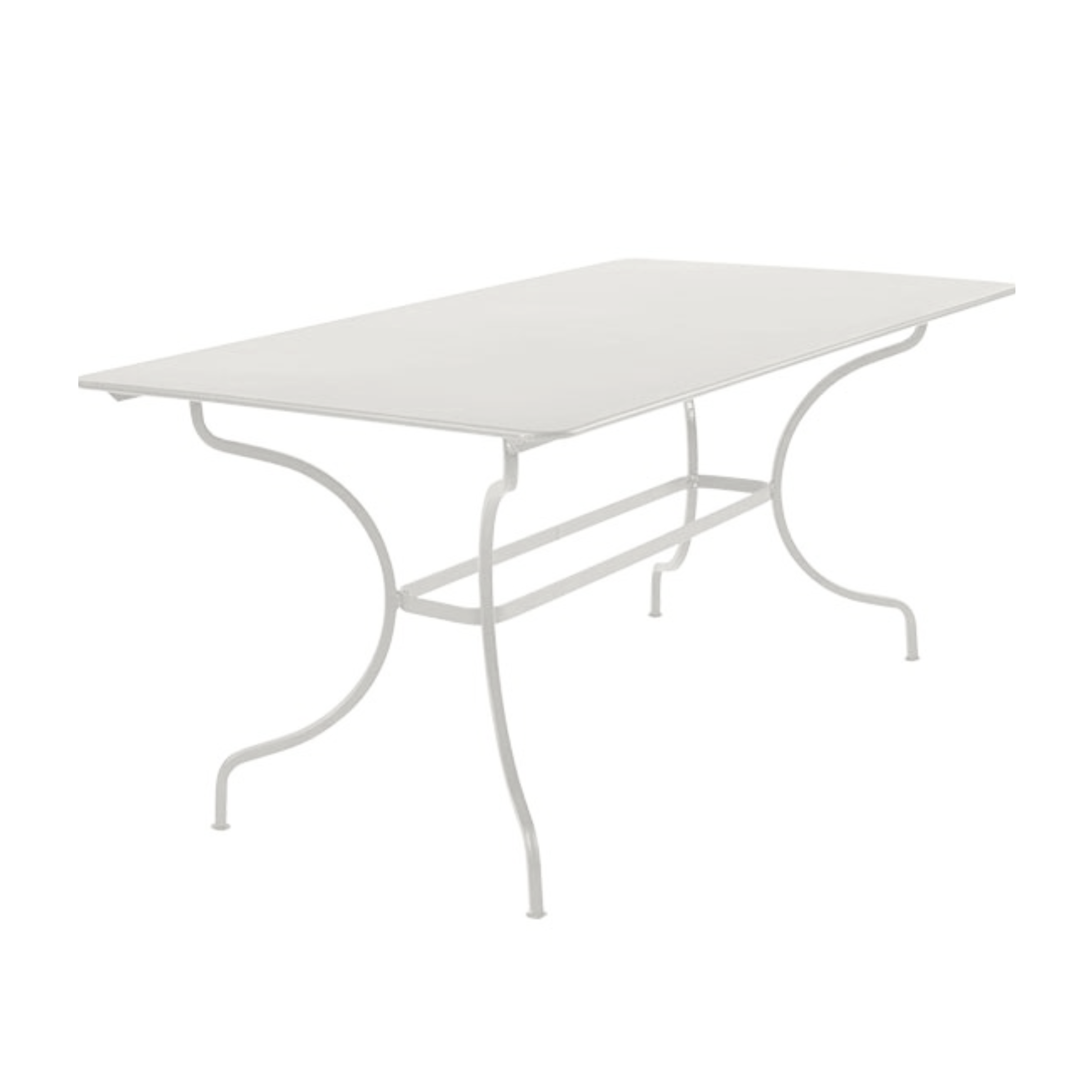 "Tosca" rectangular galvanized metal dining table for the garden, 180x90 cm, 75 cm high