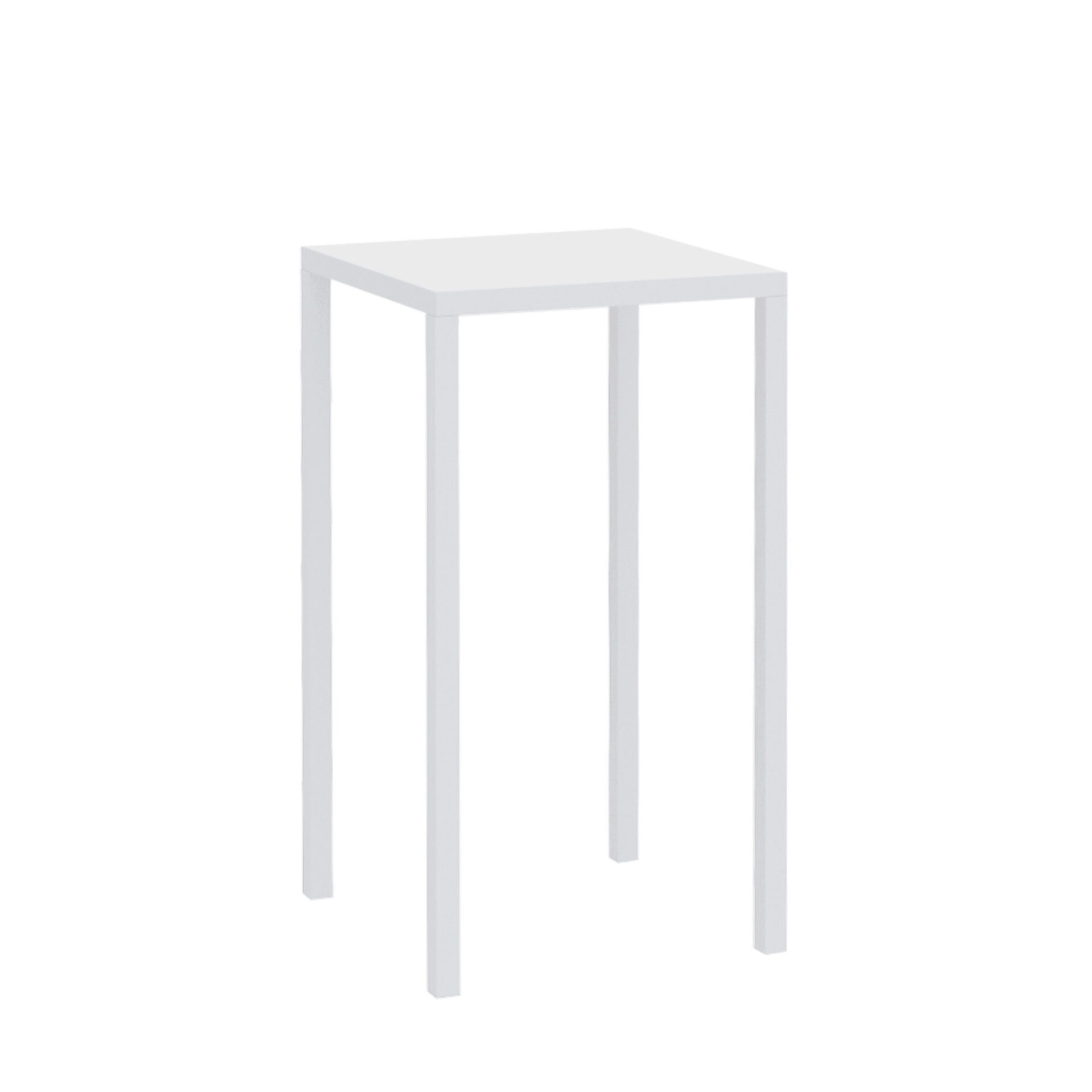 "Quatris" high square table in painted metal for modern bars and gardens
