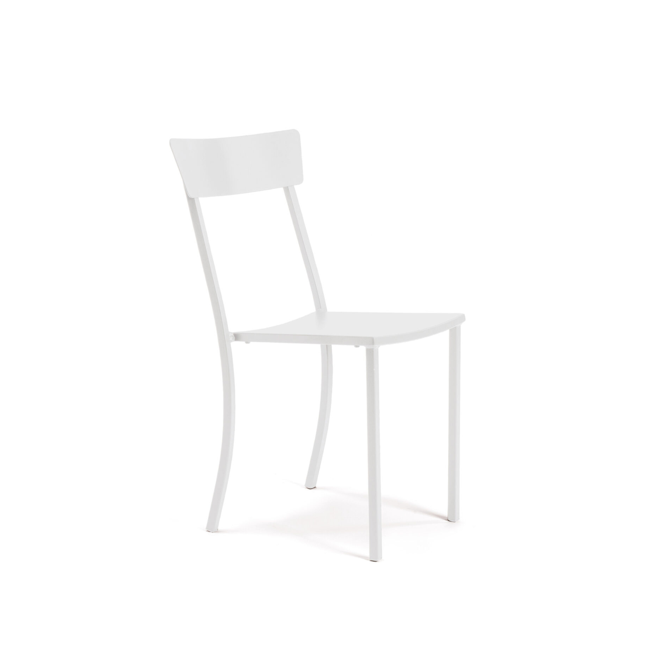 Set of modern stackable garden chairs in painted metal "Mogan" 47x52 cm 85h