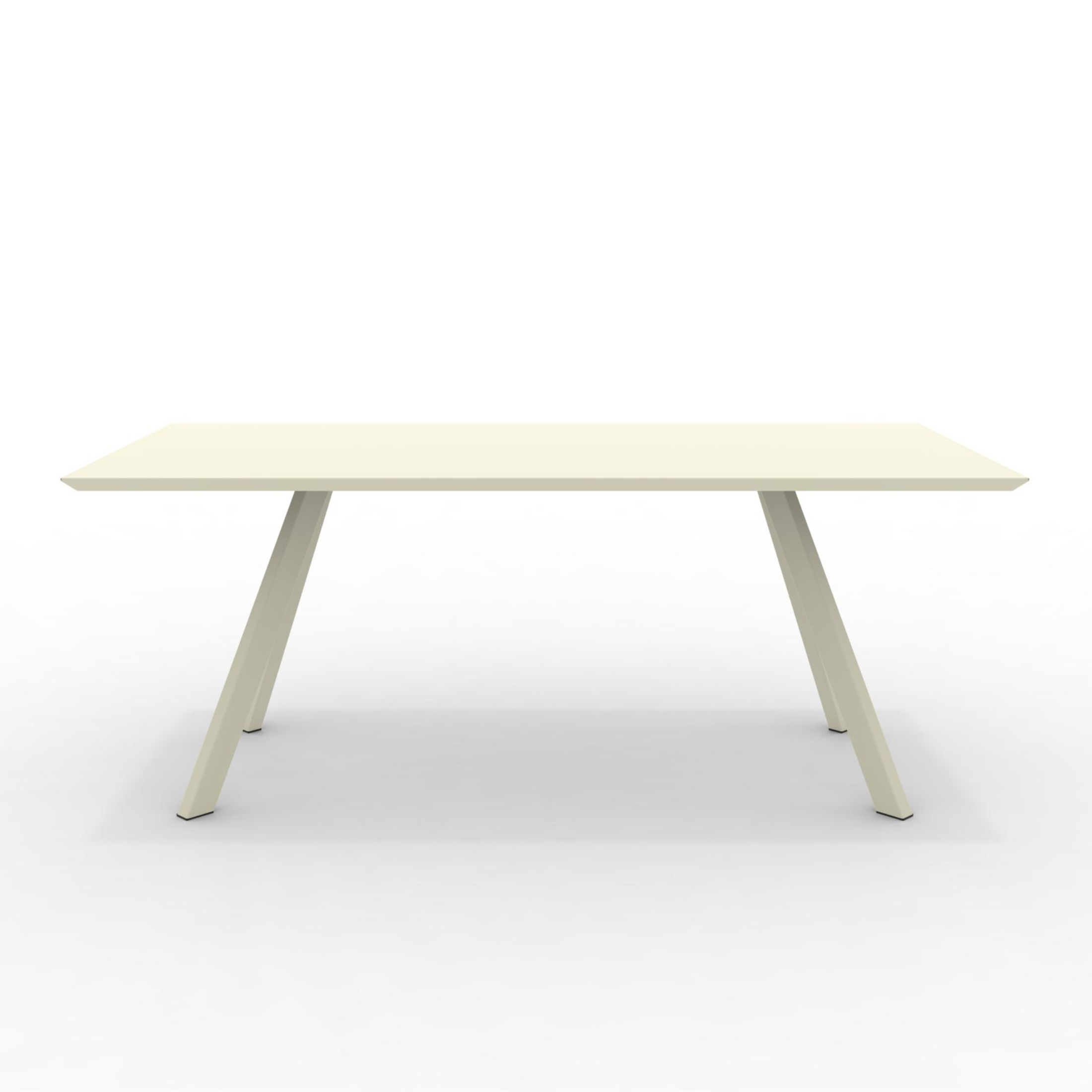 "Daisy8" fixed painted metal table for modern garden, 185x90 cm, 75h