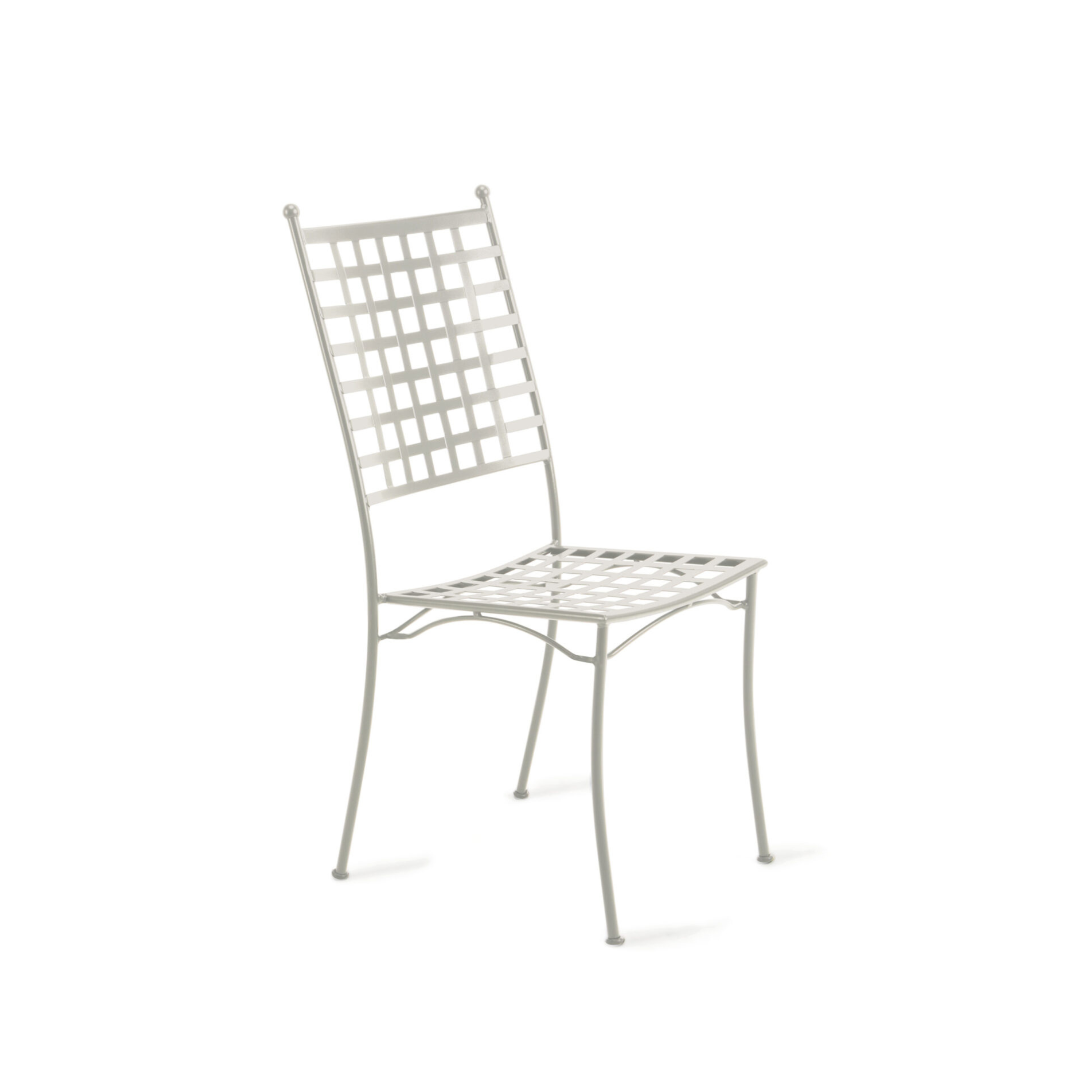 Set of modern stackable "Tosca" painted metal garden chairs, 45x58 cm, 100 cm high