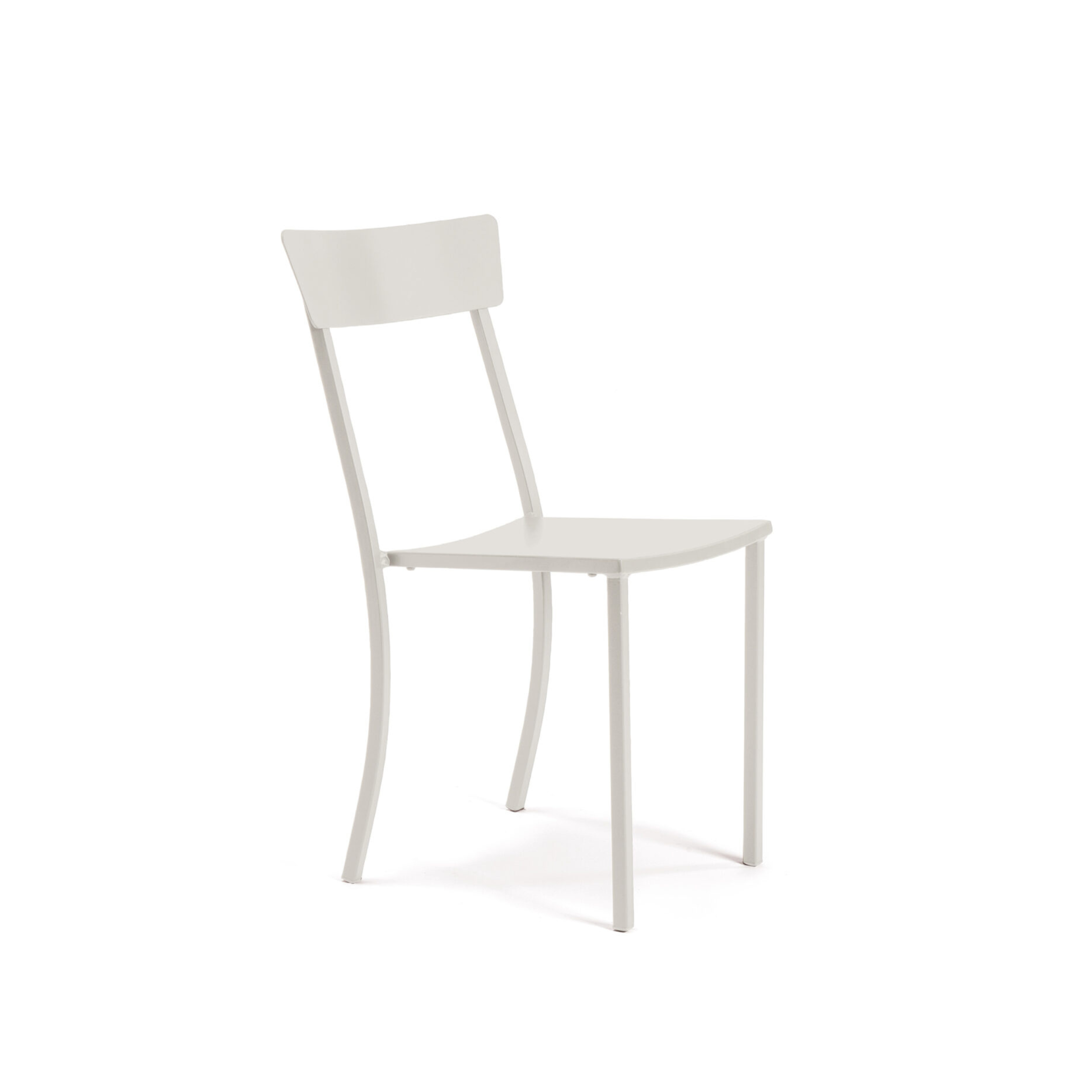 Set of modern stackable garden chairs in painted metal "Mogan" 47x52 cm 85h