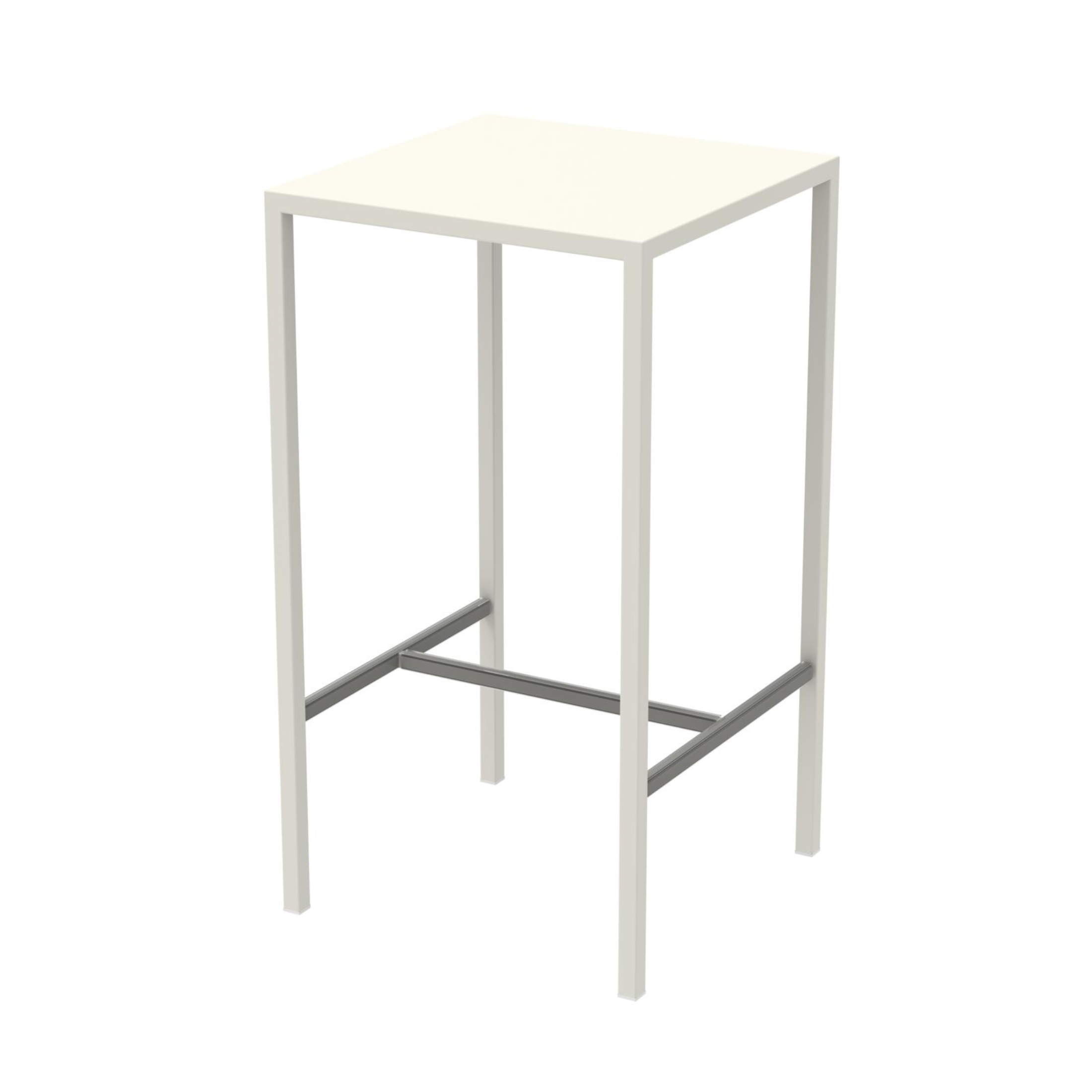 Mesa alta "Seaside" de metal pintado para bares y jardines modernos, h 110 cm