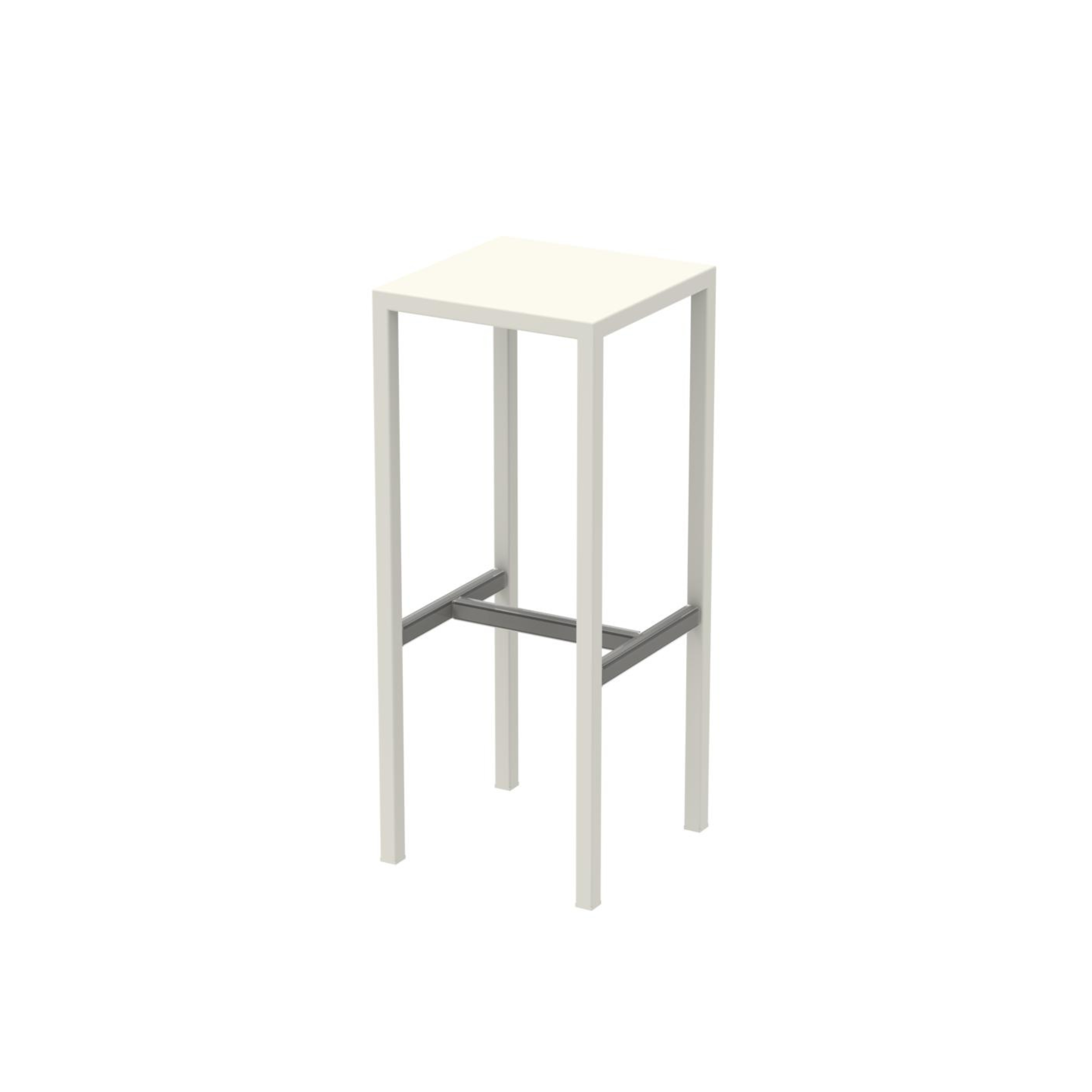 "Seaside" painted metal garden stool, 32x32 cm, 78h