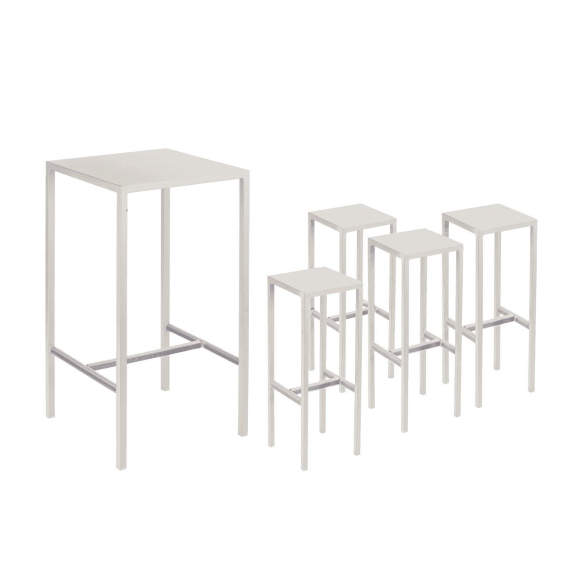 Set tavolo alto + 2 sgabelli in metallo "Seaside" da giardino moderno cm 60x60 110h - MondoViro