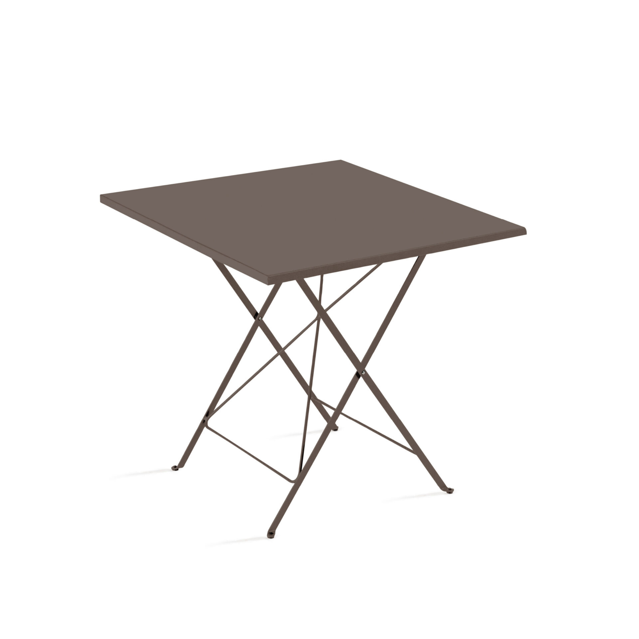 "Step" folding square table in galvanized metal for the garden, height 75 cm