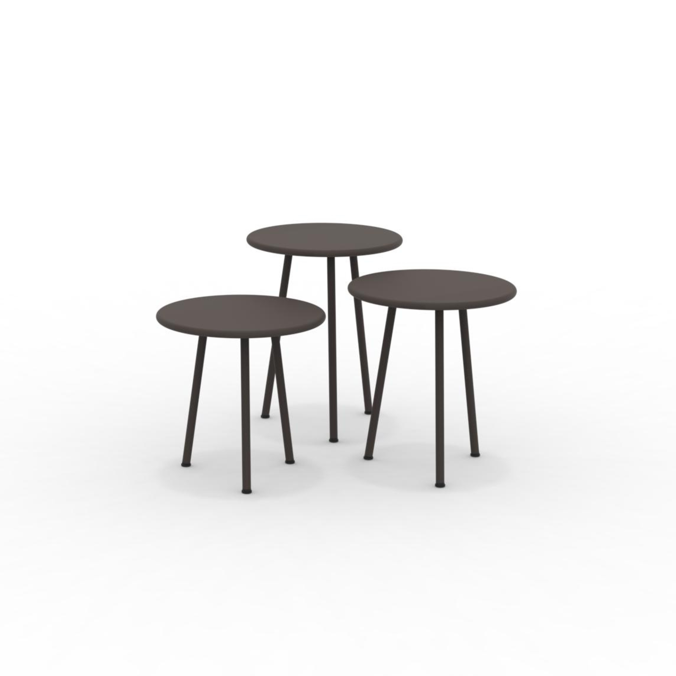 Set of 3 "Daisy" metal coffee tables for the garden, 40x40 cm