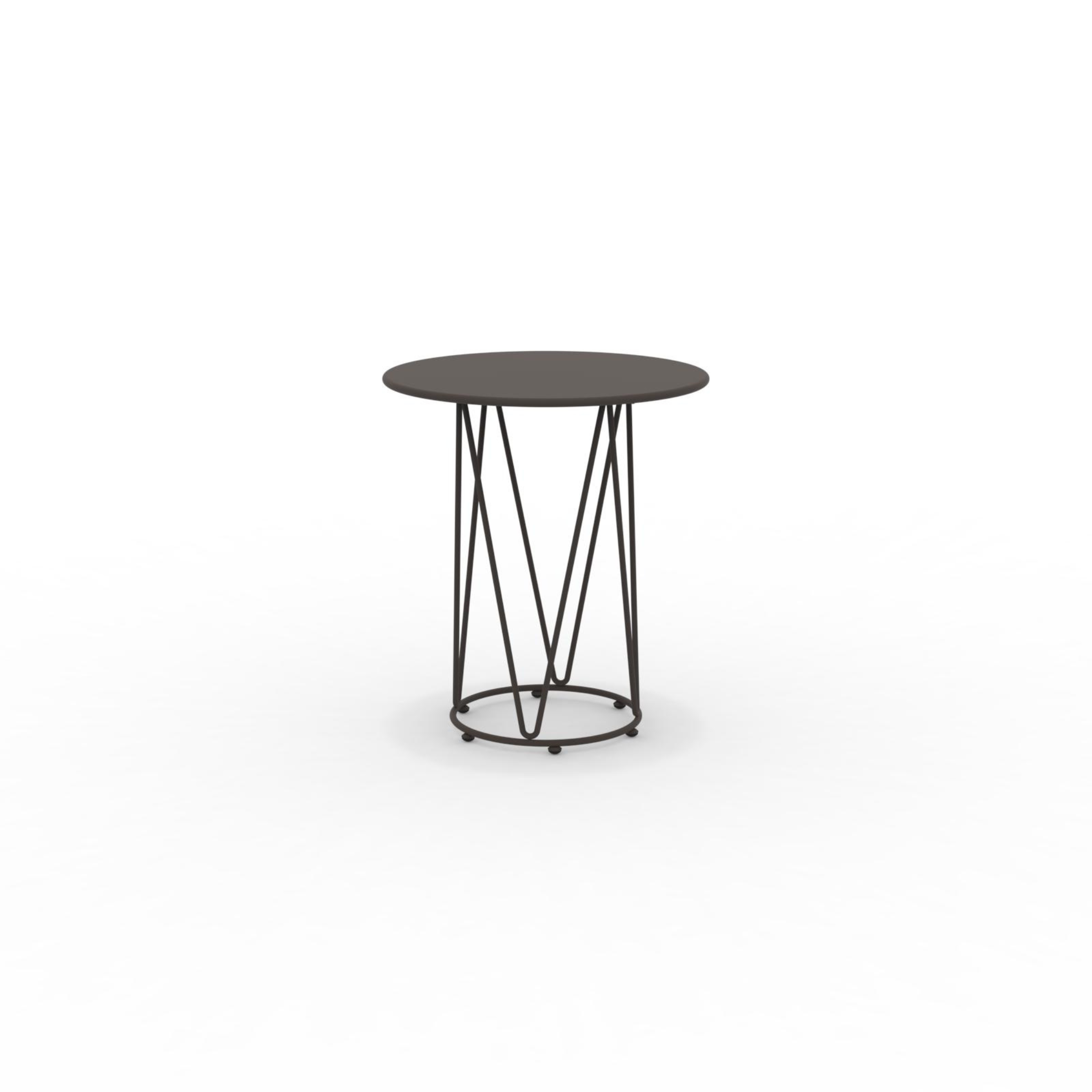"Daisy6" round dismountable garden table in galvanized metal with pedestal