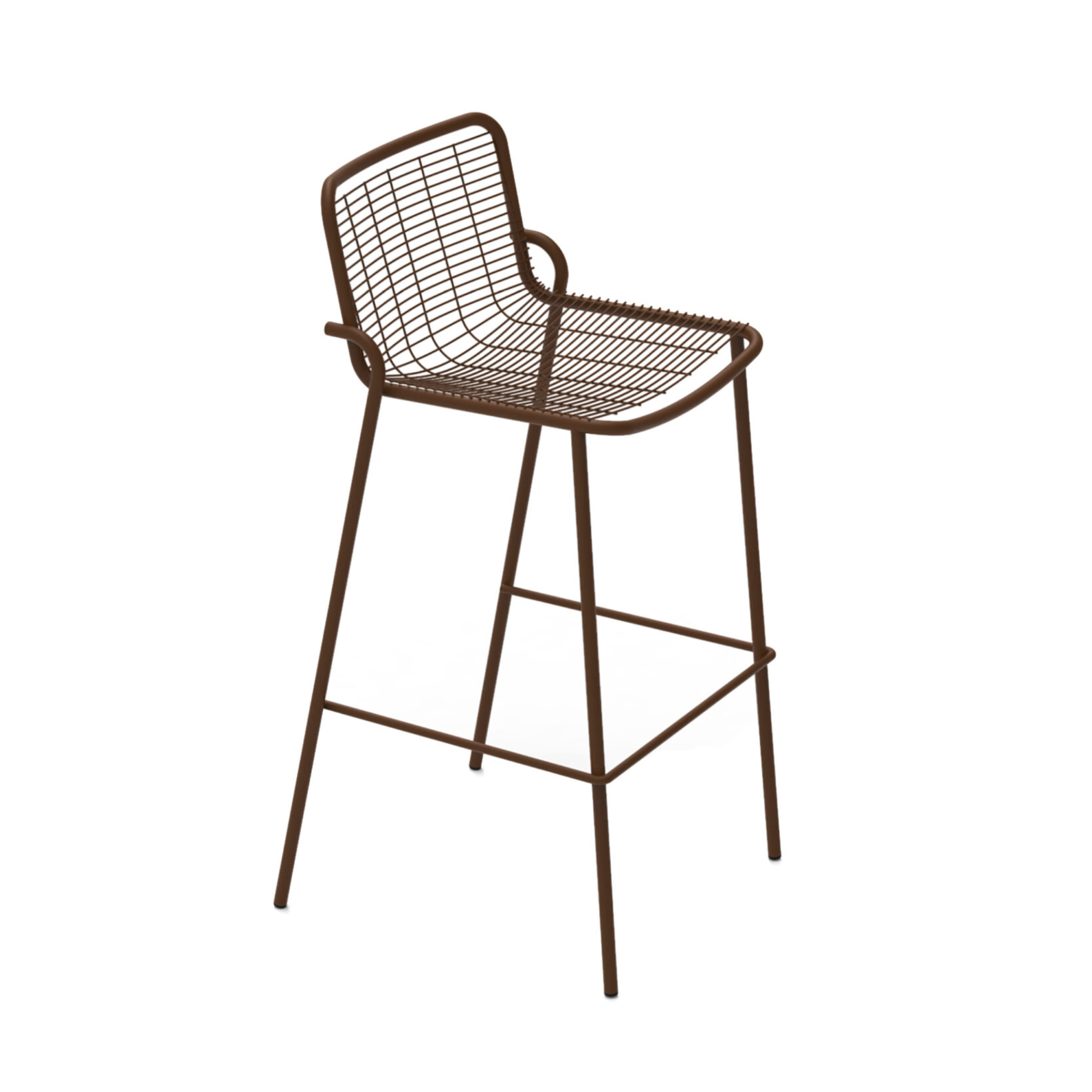 Set of "Roma" stackable painted metal garden stools, 50x52 cm, 100 cm high.