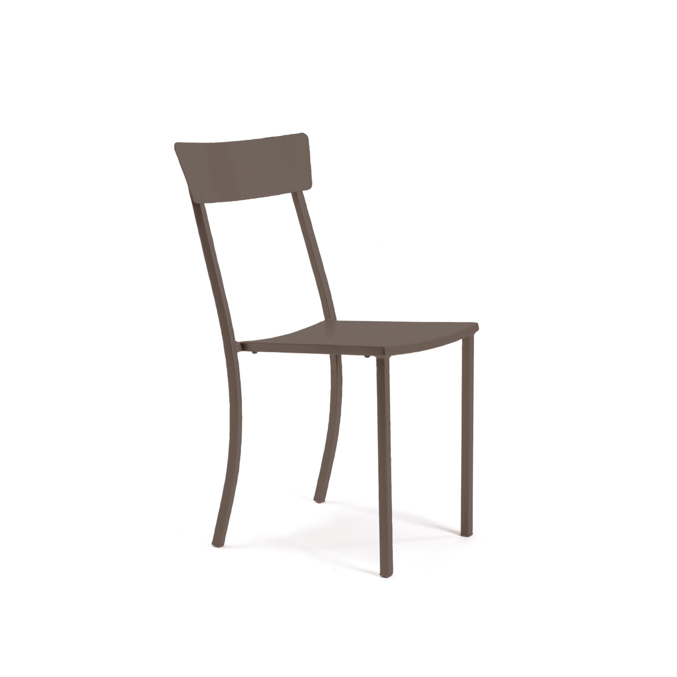 Set of modern stackable garden chairs in painted metal "Mogan" 47x52 cm 85h