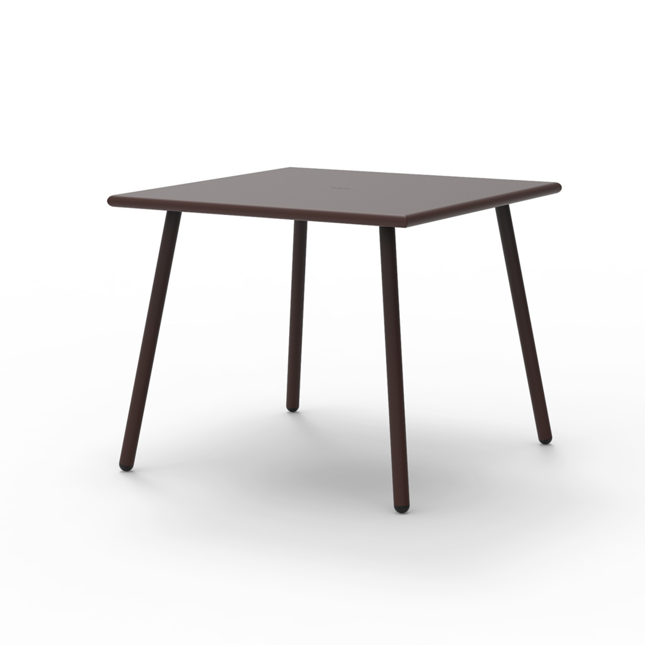 Fixed square "Roma12" garden table in painted metal, 90x90 cm, 75 cm high.