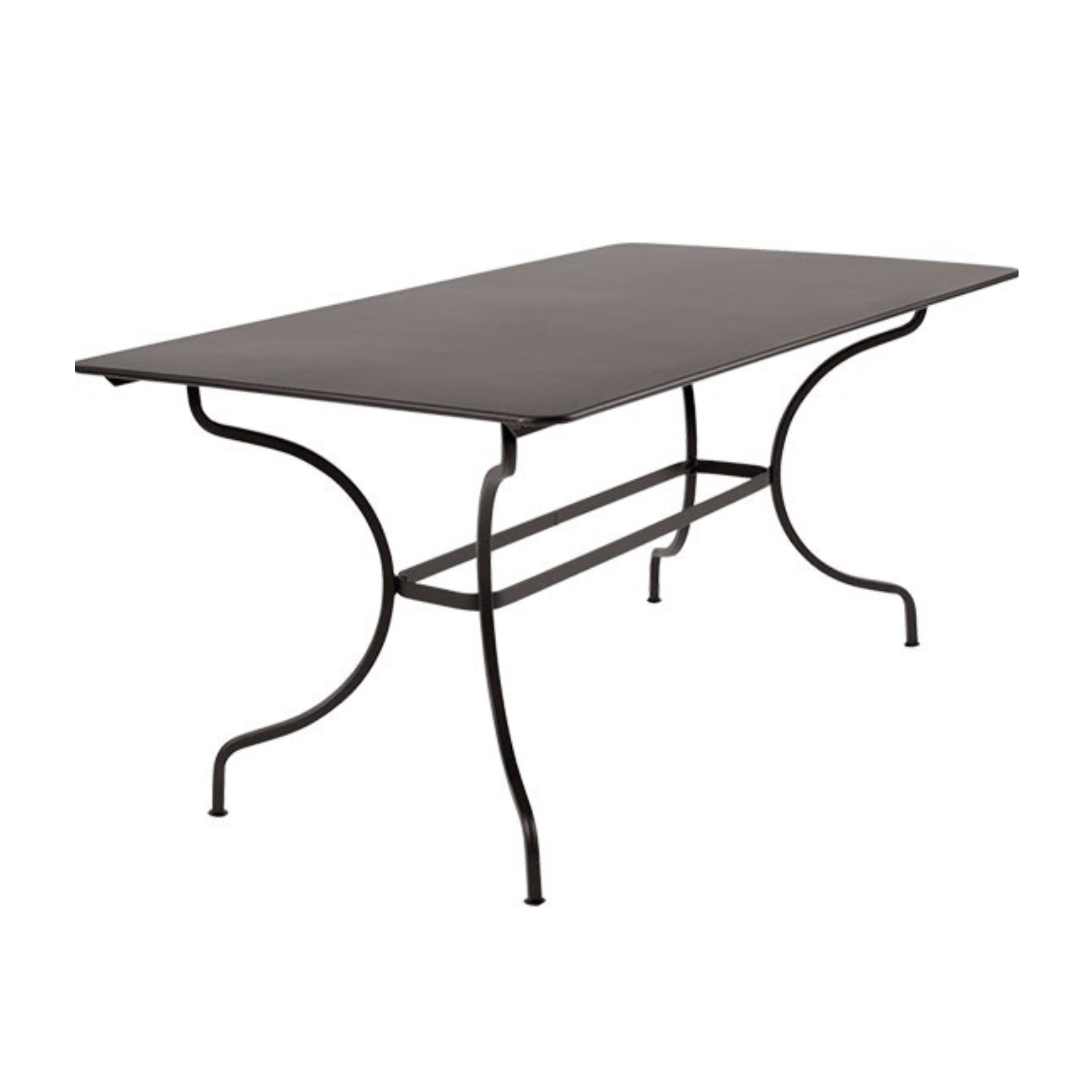 "Tosca" rectangular galvanized metal dining table for the garden, 180x90 cm, 75 cm high