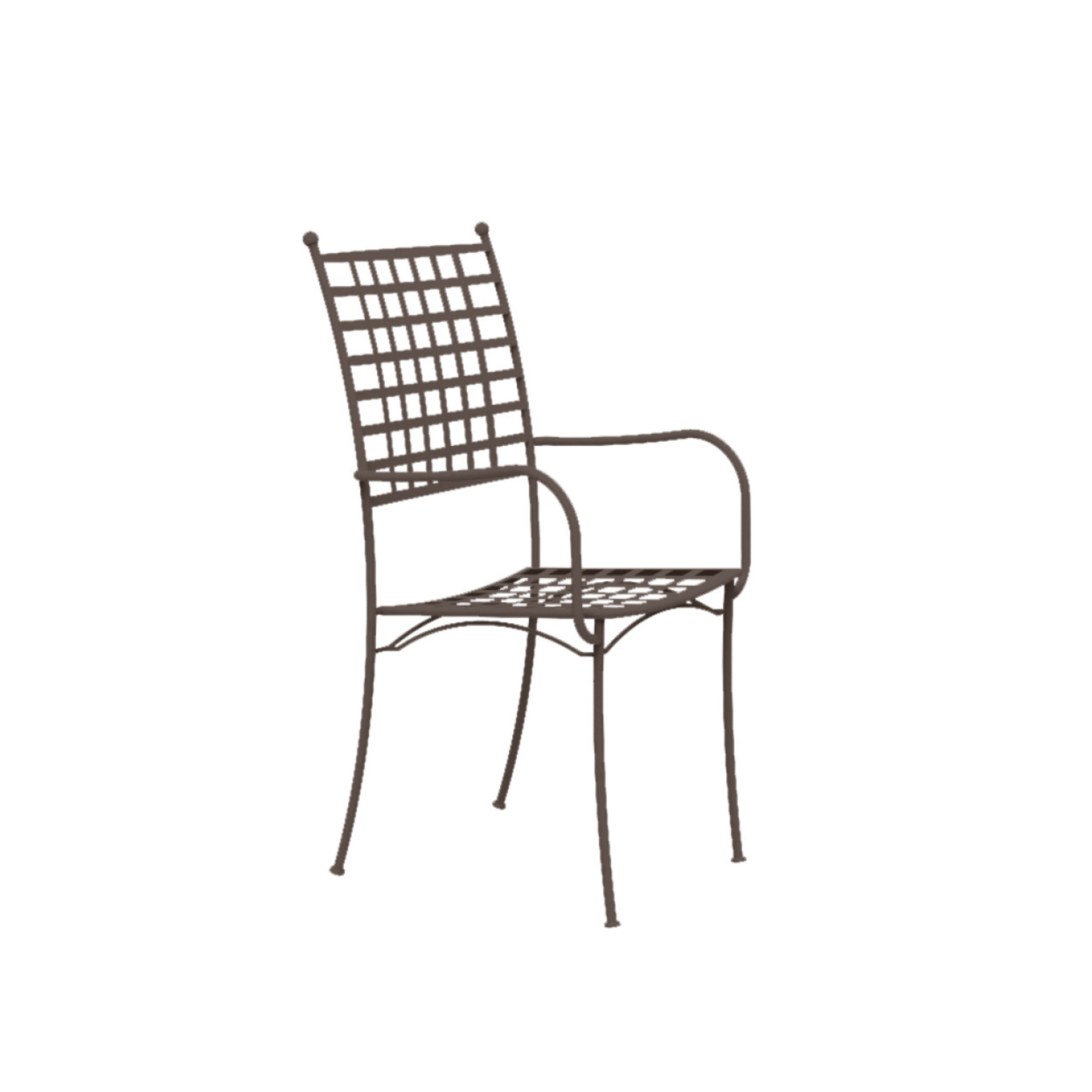 Set of "Tosca" stackable painted metal garden chairs, 55x55 cm, 98 cm high