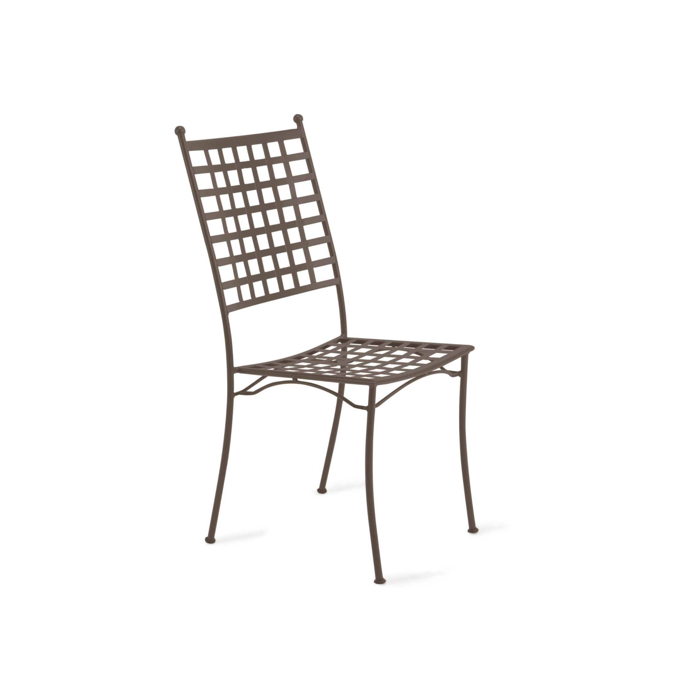 Set of modern stackable "Tosca" painted metal garden chairs, 45x58 cm, 100 cm high