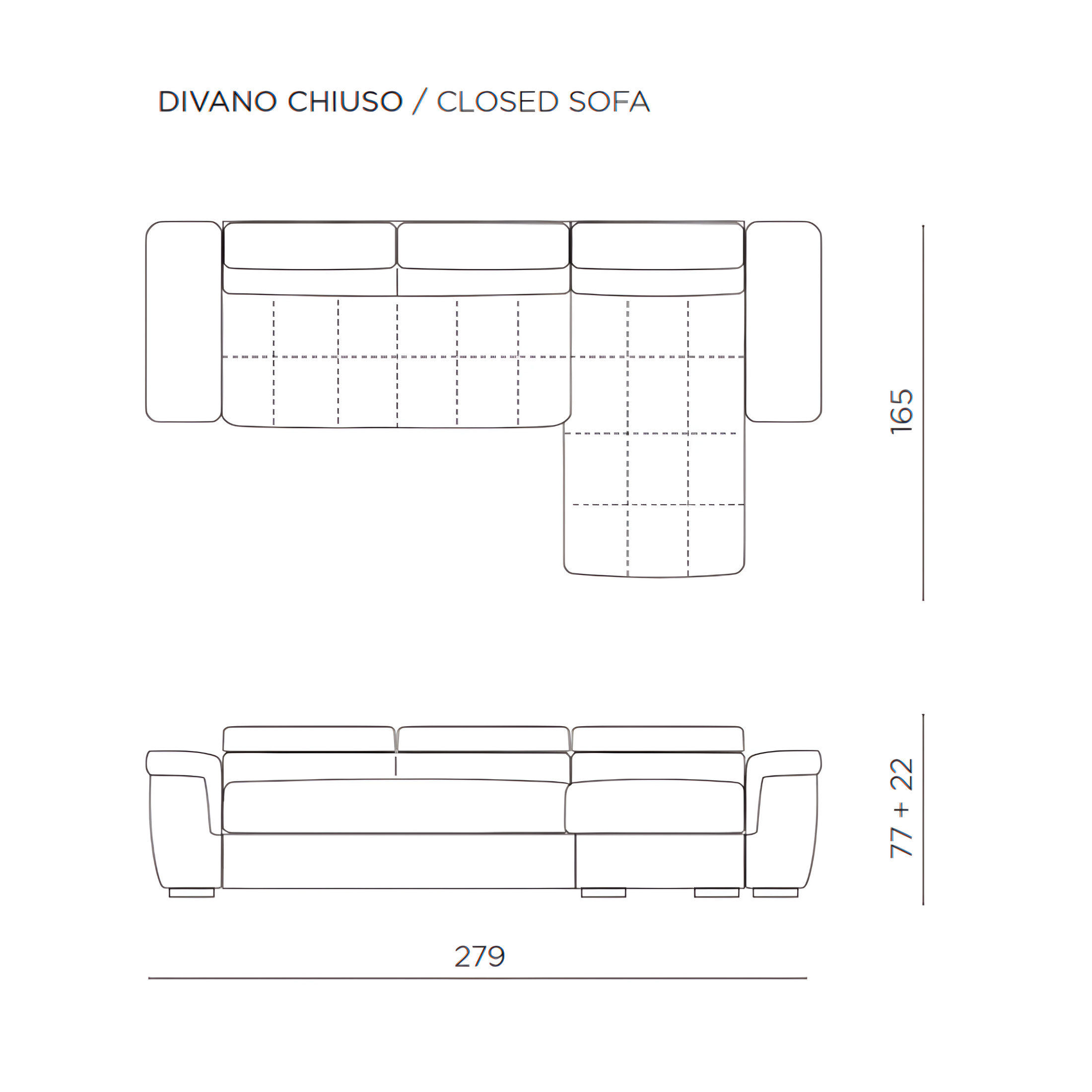 "Mousse" nubuck corner sofa with adjustable headrests and pull-out bed