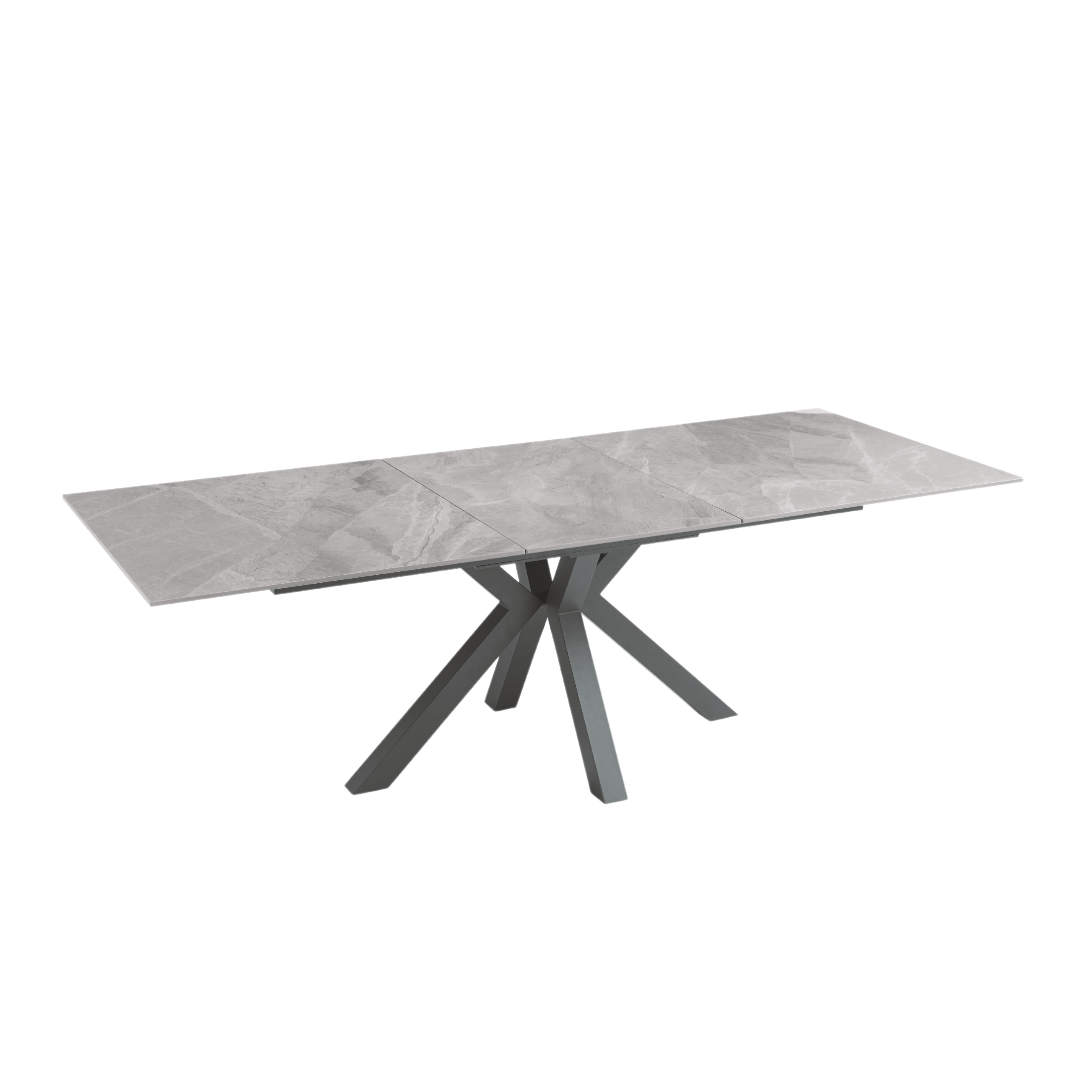 Extendable "Cody" marble-effect table with central extension, 180/240x100 cm, 76h