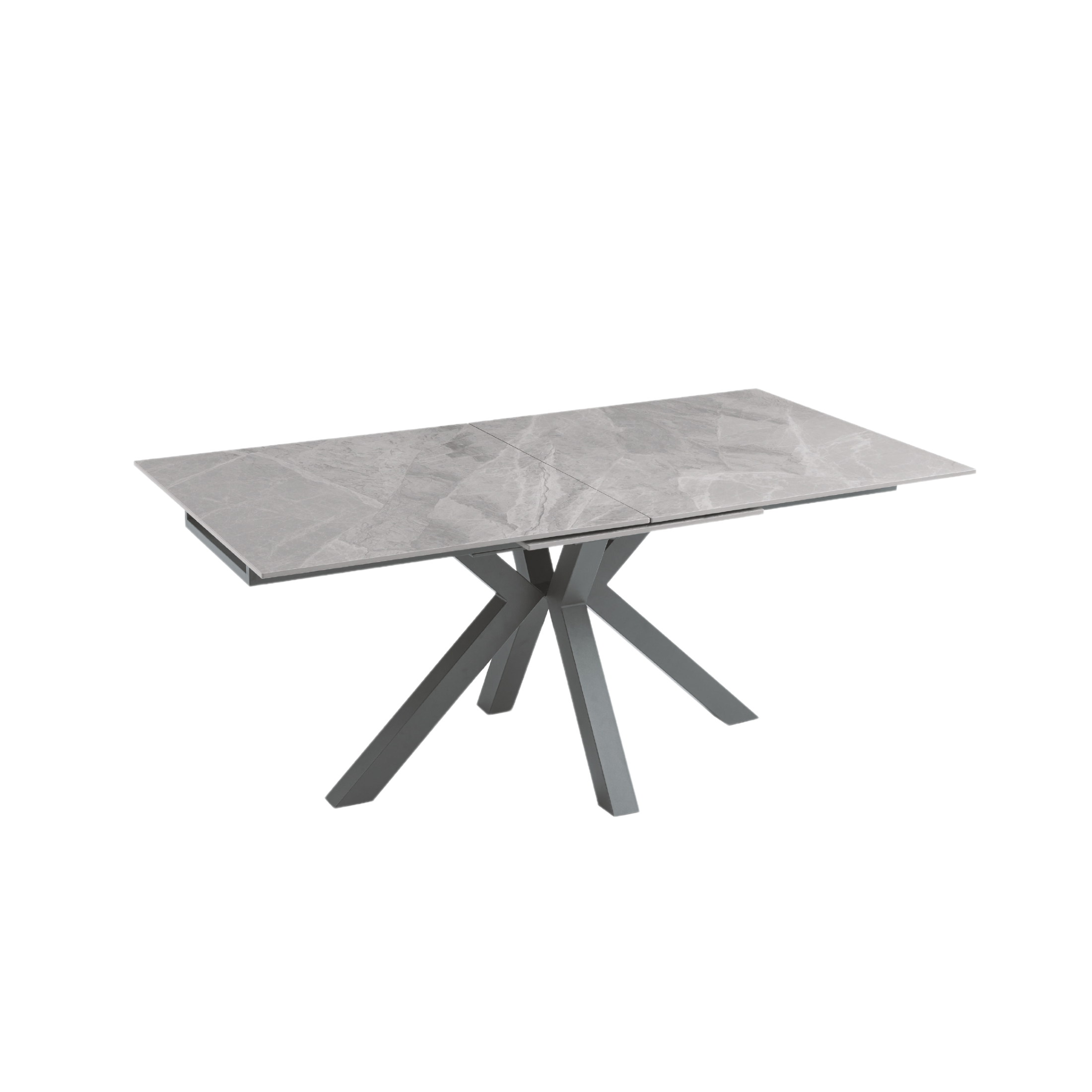 Extendable "Cody" marble-effect table with central extension, 180/240x100 cm, 76h
