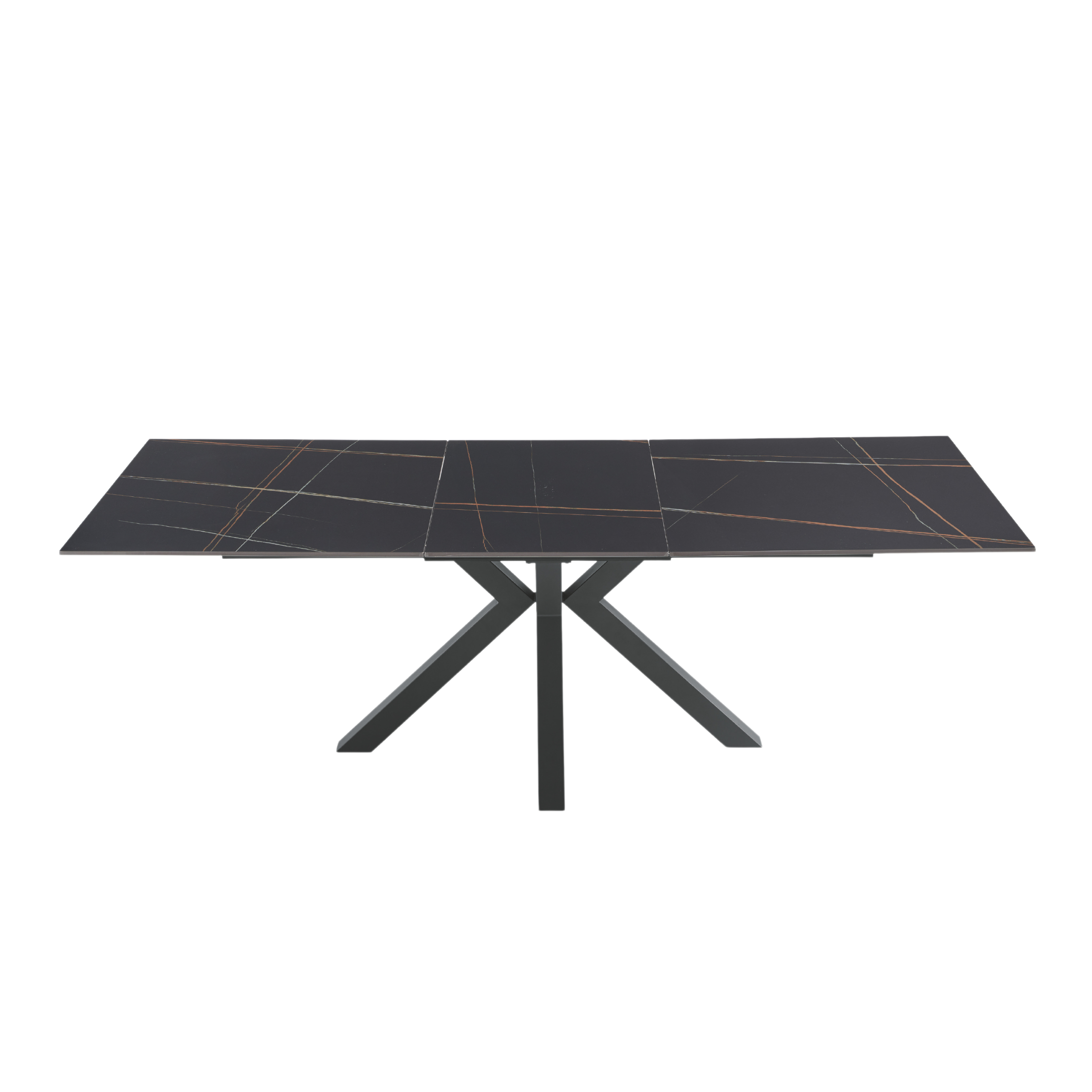 Extendable "Cody" marble-effect table with central extension, 180/240x100 cm, 76h