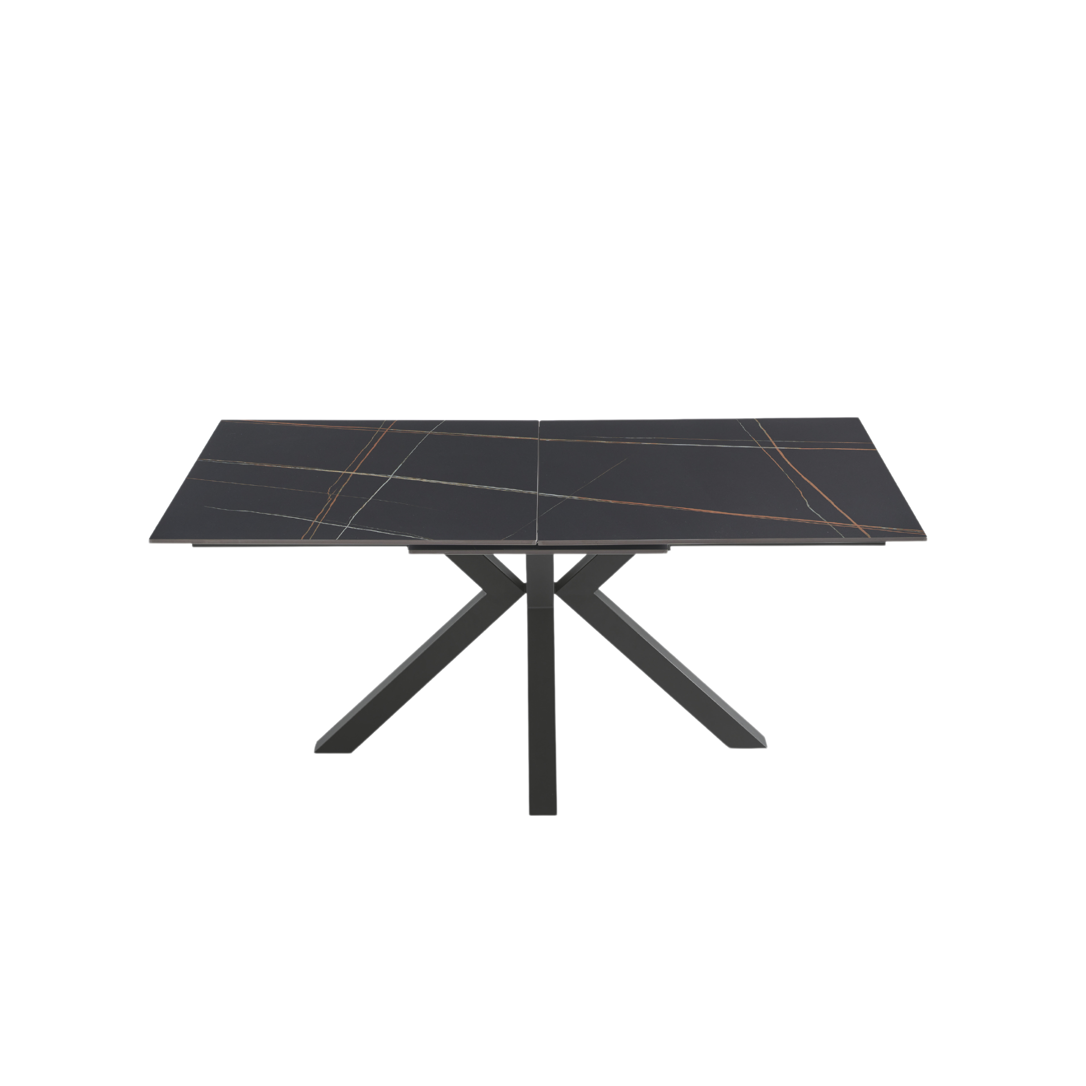 Extendable "Cody" marble-effect table with central extension, 180/240x100 cm, 76h