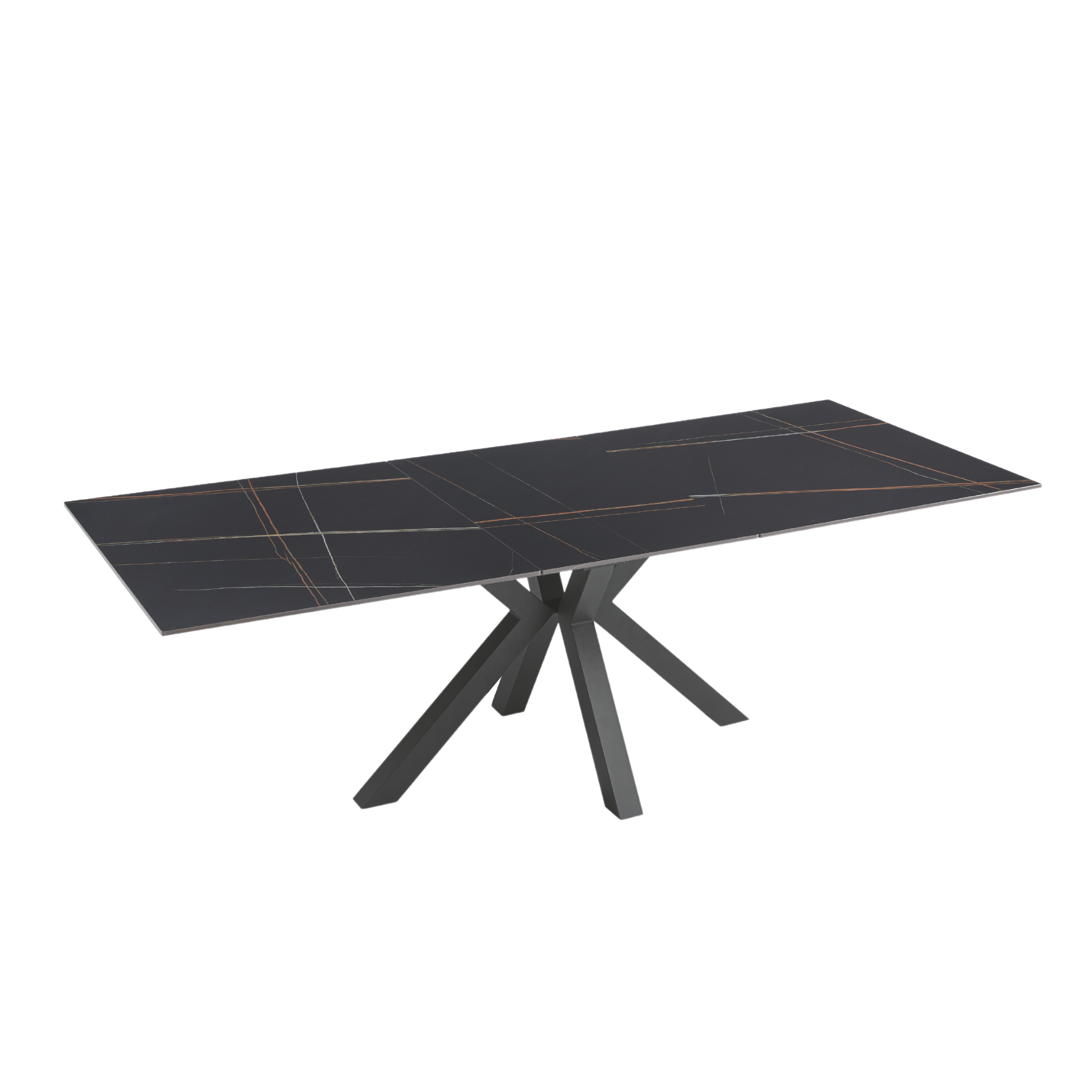 Extendable "Cody" marble-effect table with central extension, 180/240x100 cm, 76h