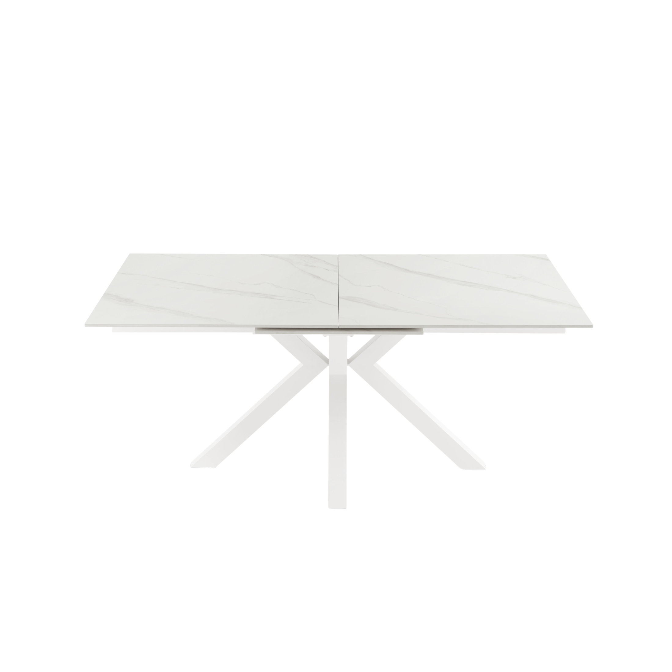 Extendable "Cody" marble-effect table with central extension, 180/240x100 cm, 76h