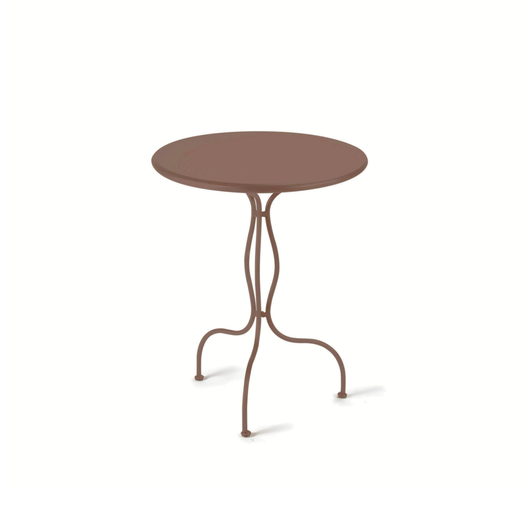 Round galvanized metal table "Rondò" for bars and gardens, dismountable, 60x60 cm, 75 cm high
