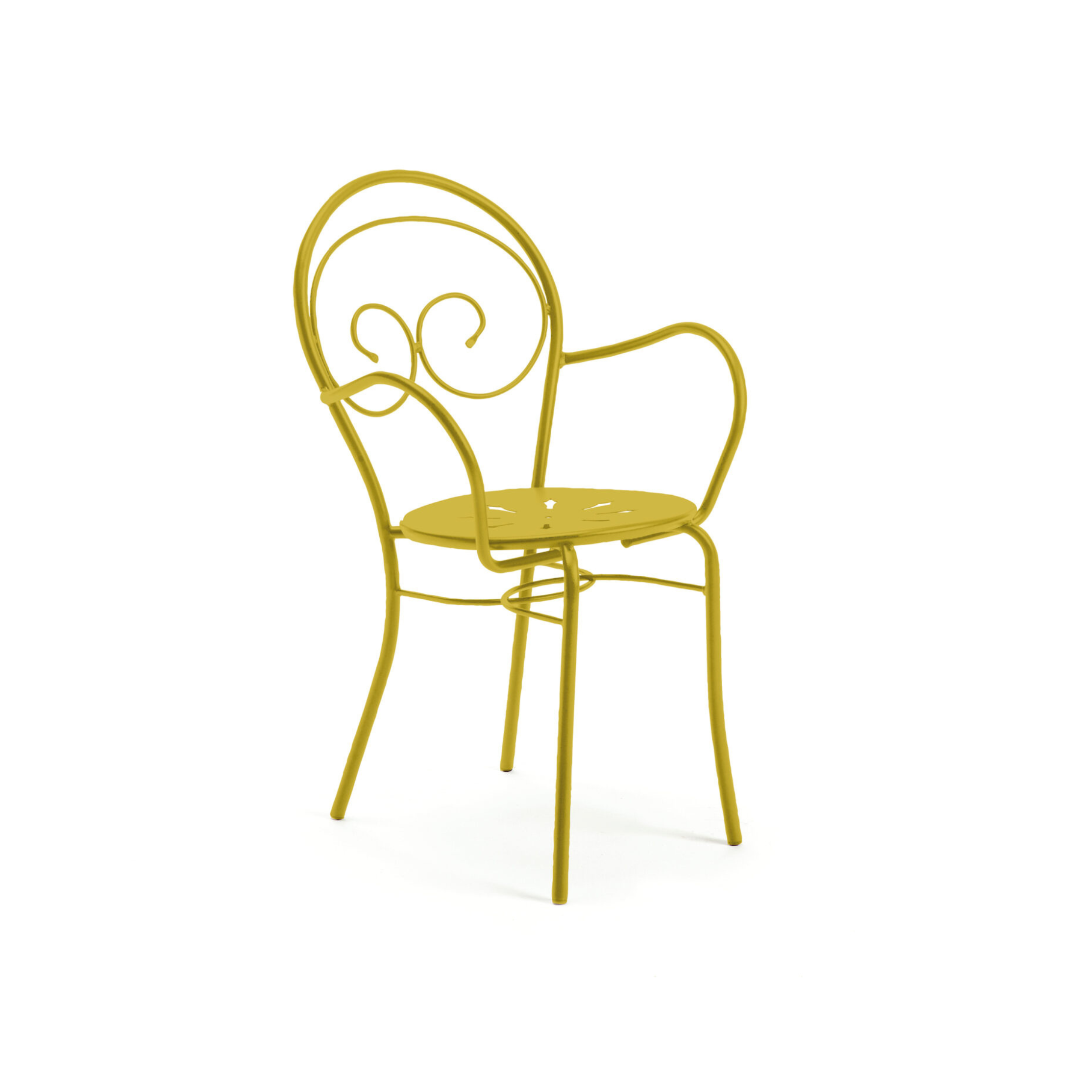 Set of "Mimmo" stackable painted metal garden chairs, 51x52 cm, 89 cm high