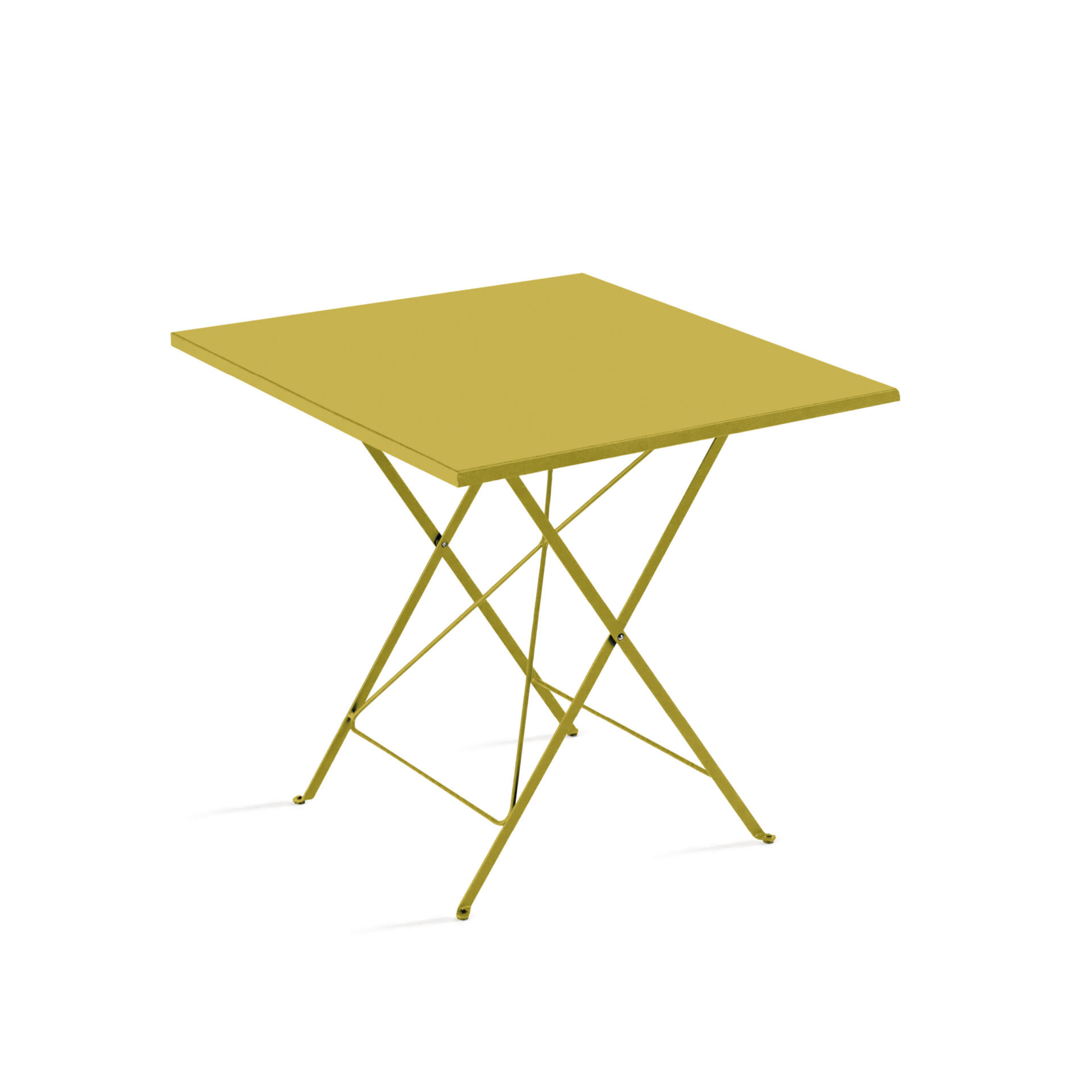 "Step" folding square table in galvanized metal for the garden, height 75 cm