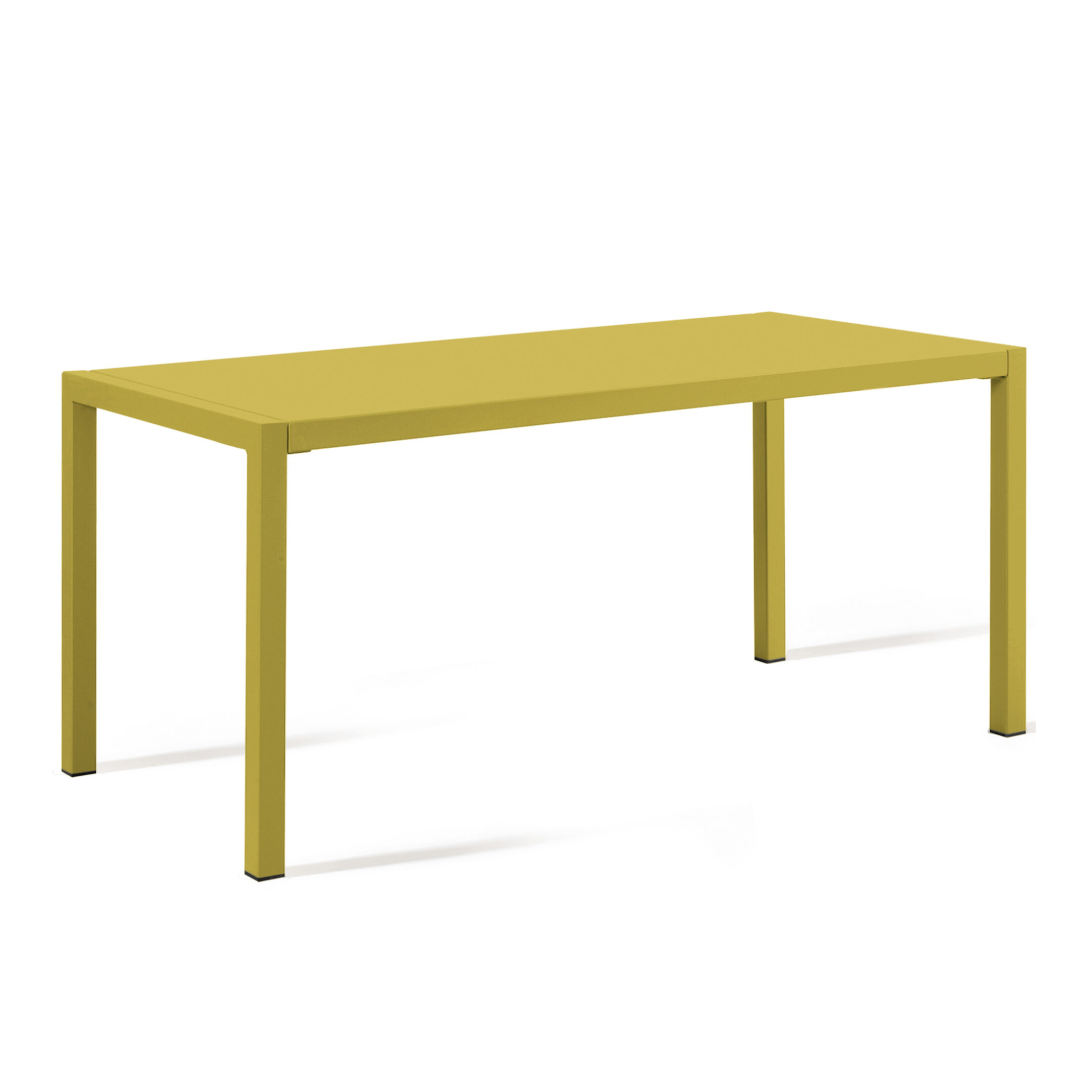 "Quatris" modern fixed rectangular metal garden table, stackable, 75 cm high.