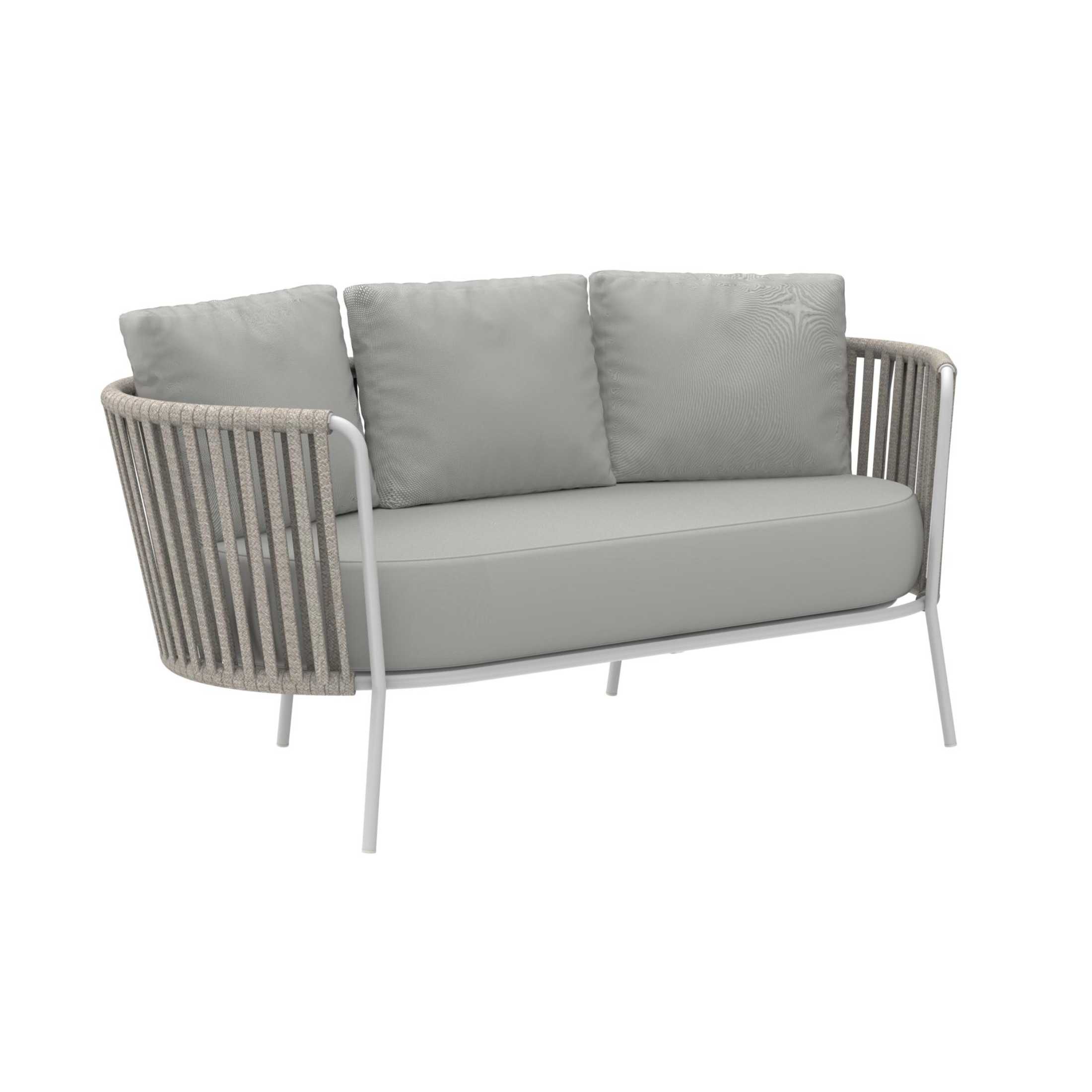 "Daisy Rope" 2-seater sofa in rope and steel, garden lounge sofa, 160x73 cm, 71h