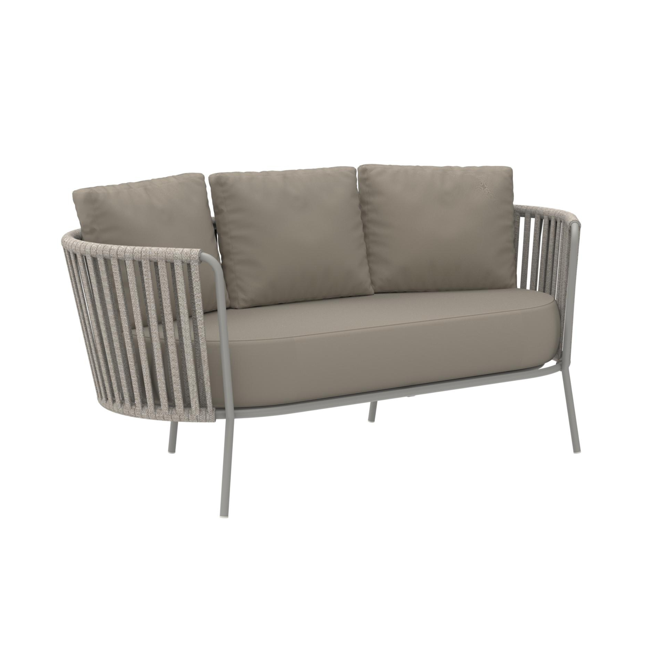 "Daisy Rope" 2-seater sofa in rope and steel, garden lounge sofa, 160x73 cm, 71h