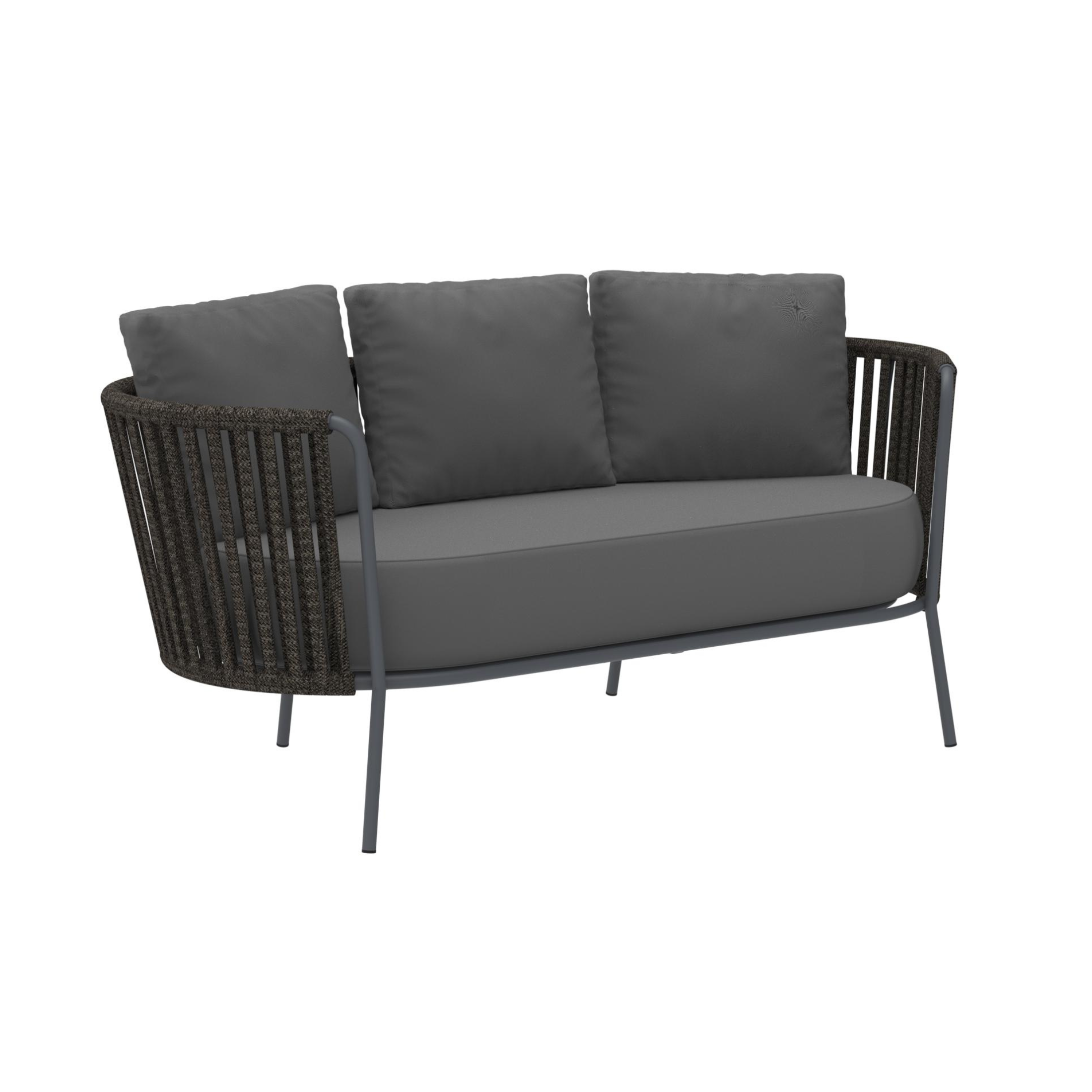 "Daisy Rope" 2-seater sofa in rope and steel, garden lounge sofa, 160x73 cm, 71h
