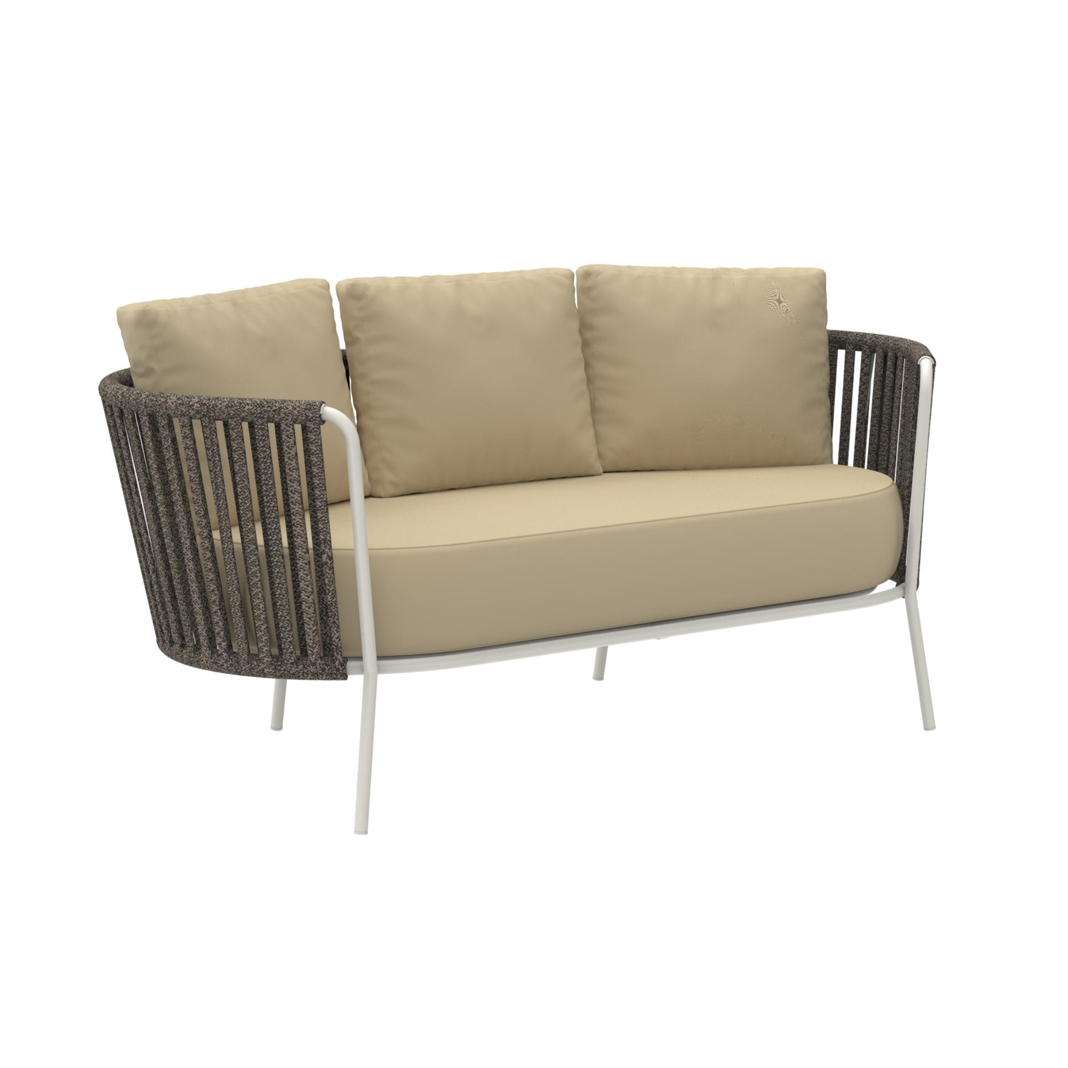 "Daisy Rope" 2-seater sofa in rope and steel, garden lounge sofa, 160x73 cm, 71h
