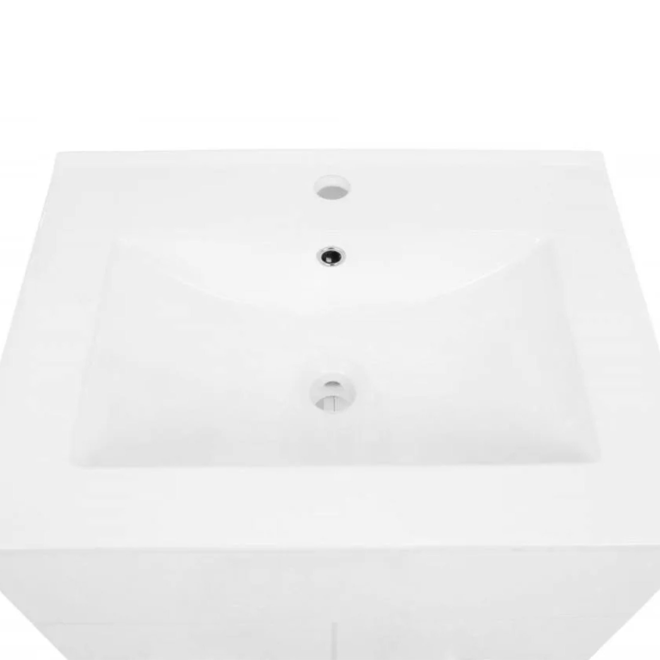 "Elendir" bathroom cabinet with integrated ceramic sink, handles and chrome feet
