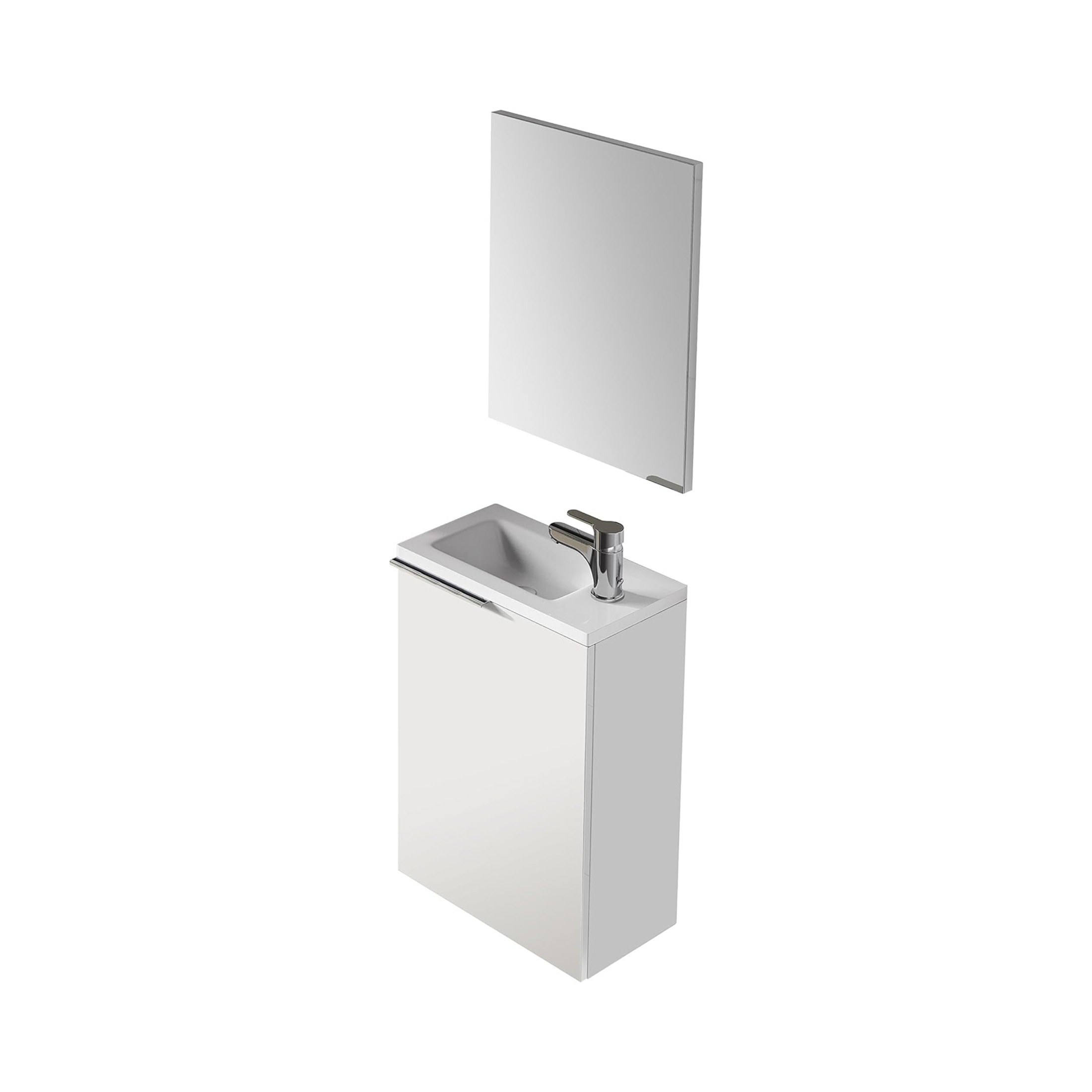 "Elvan" single-door wall-hung bathroom vanity unit with resin sink