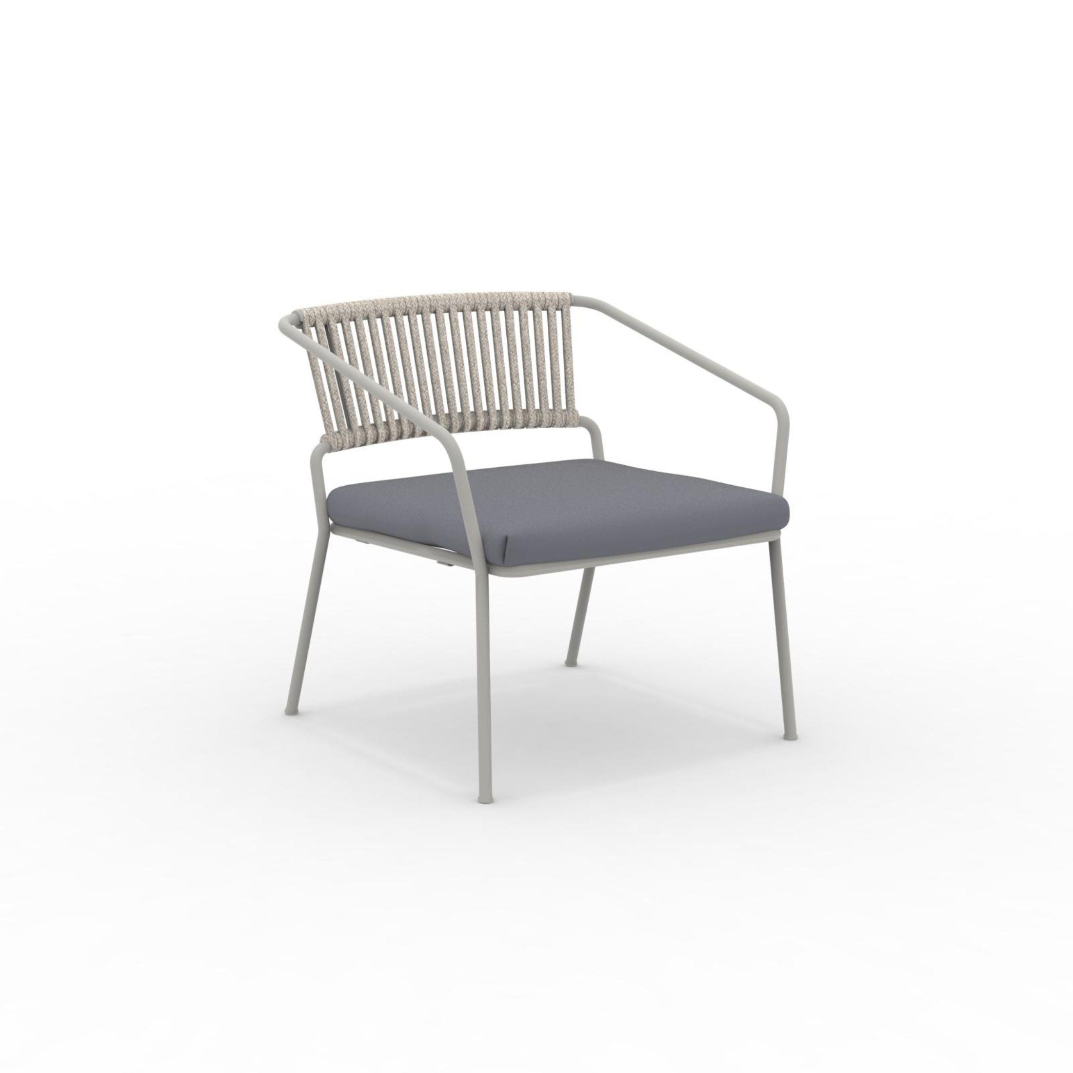 Low metal garden armchair "Slot" stackable lounge 68x65 cm 76h