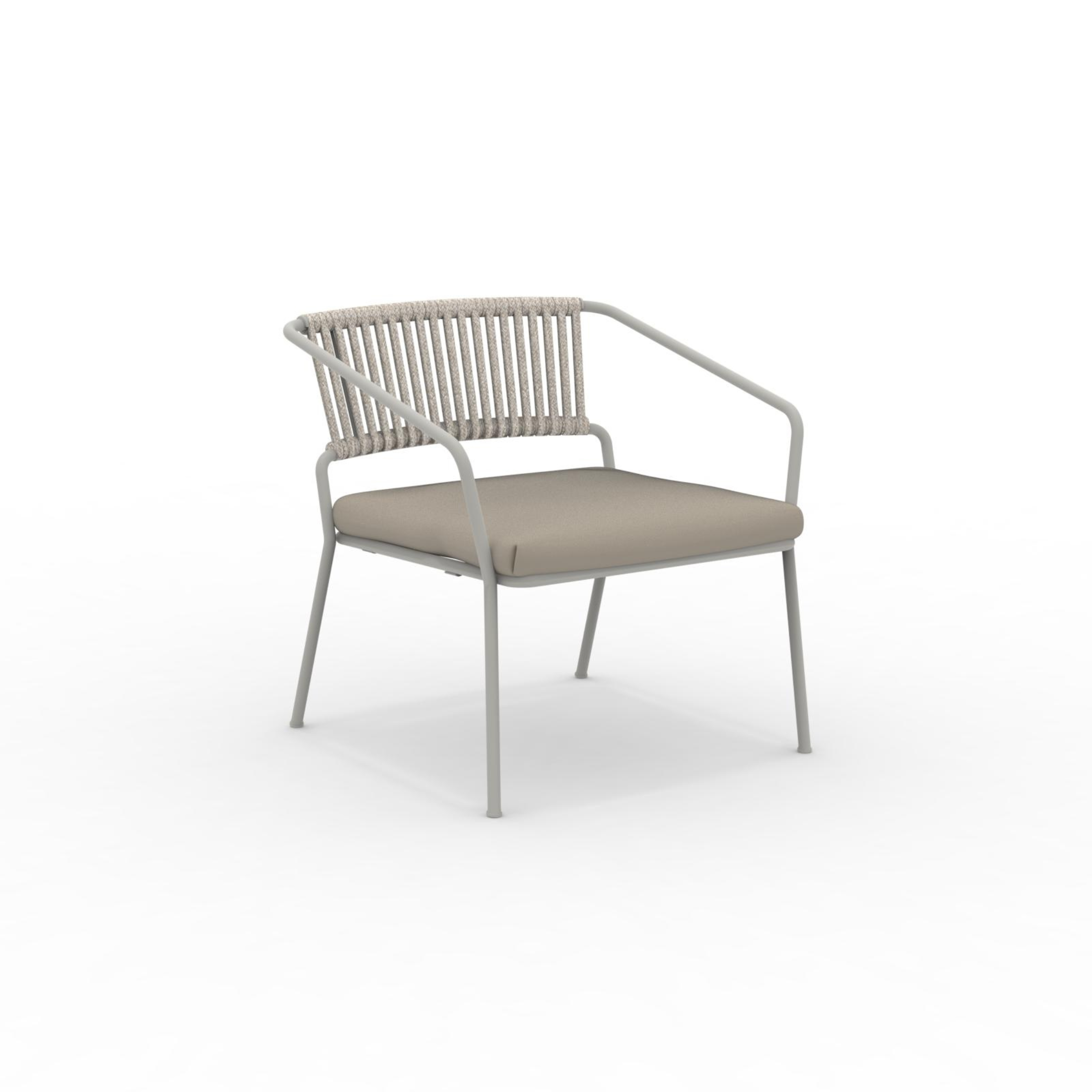 Low metal garden armchair "Slot" stackable lounge 68x65 cm 76h