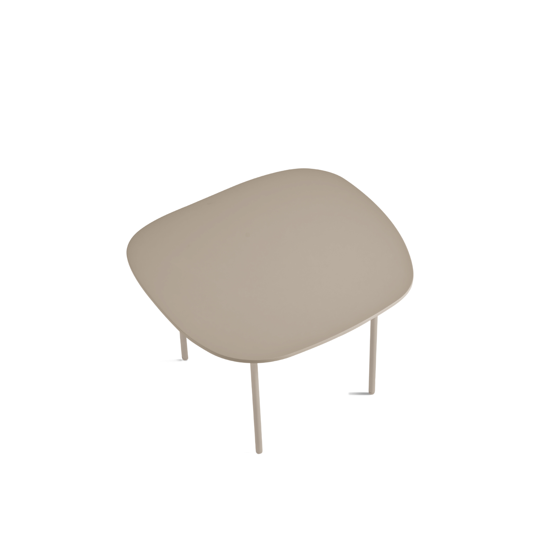 Modern "Flex" coffee table with shaped top and metal legs