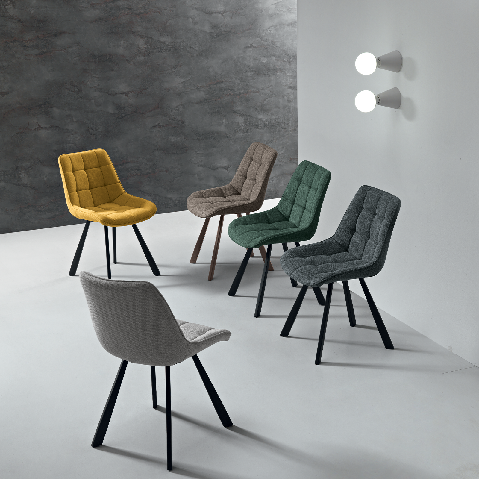 Set of padded chairs "Morgan" metal frame 49x59 cm 83h