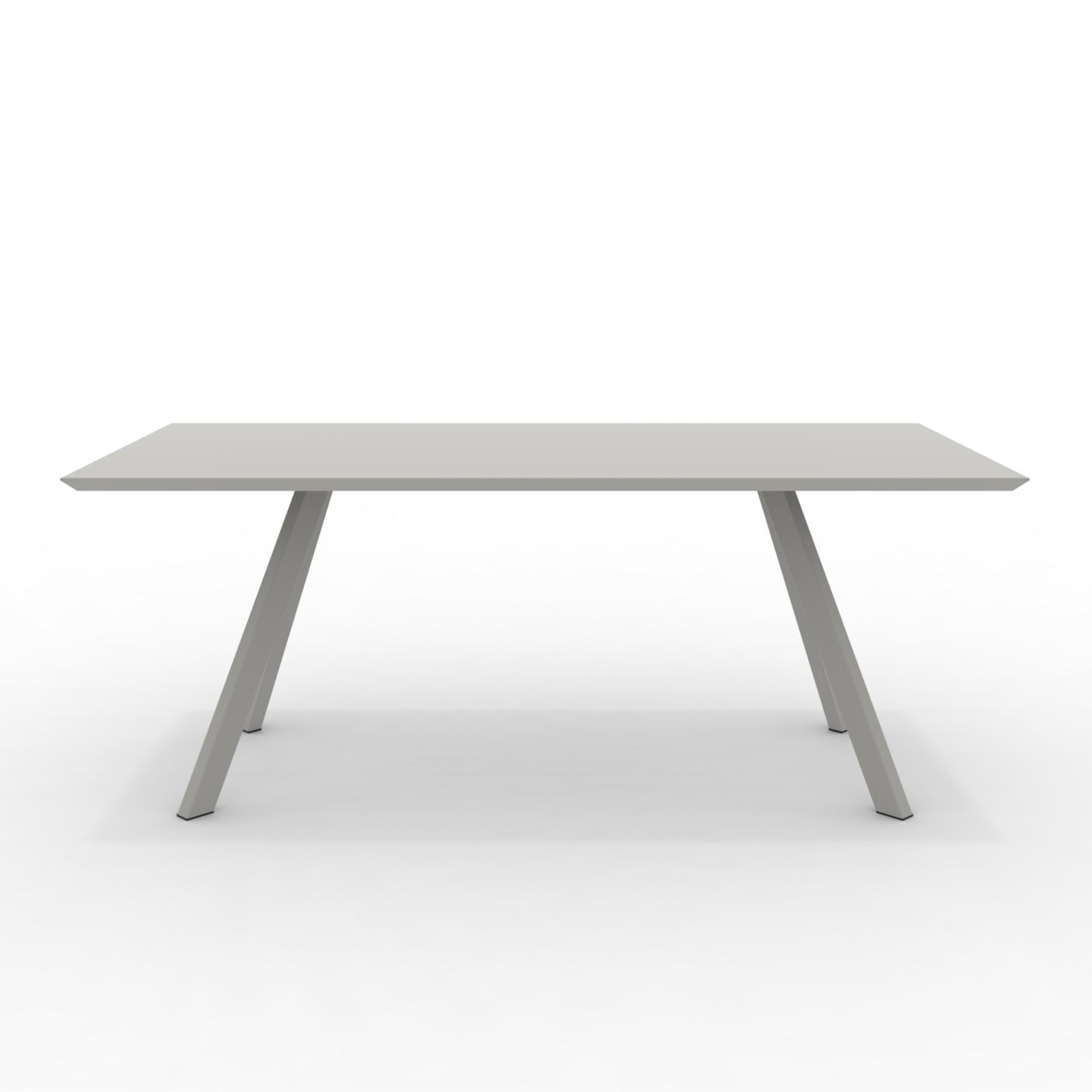 "Daisy8" fixed painted metal table for modern garden, 185x90 cm, 75h
