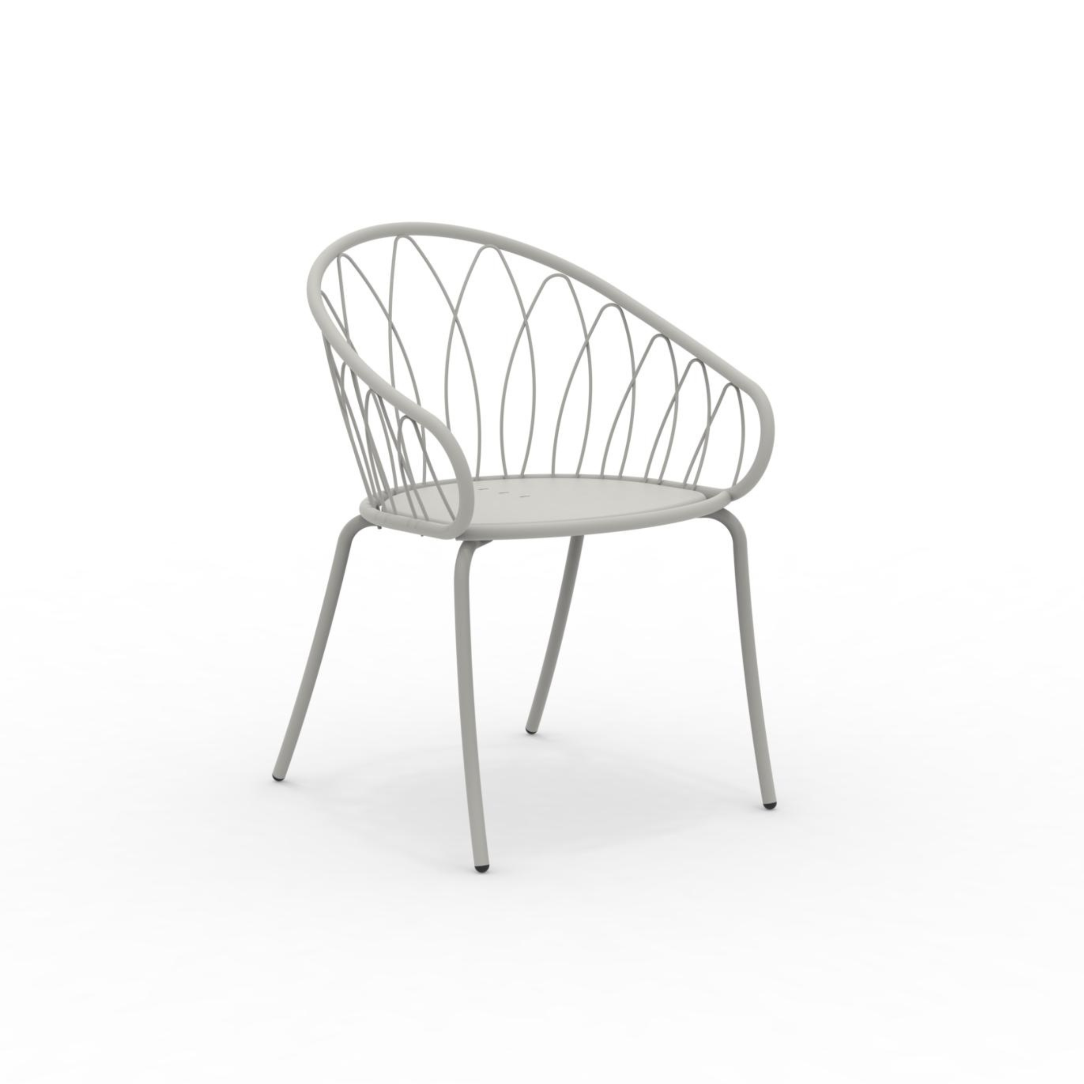 Set of stackable "Flora" painted metal garden chairs, 59x56 cm, 81 cm high