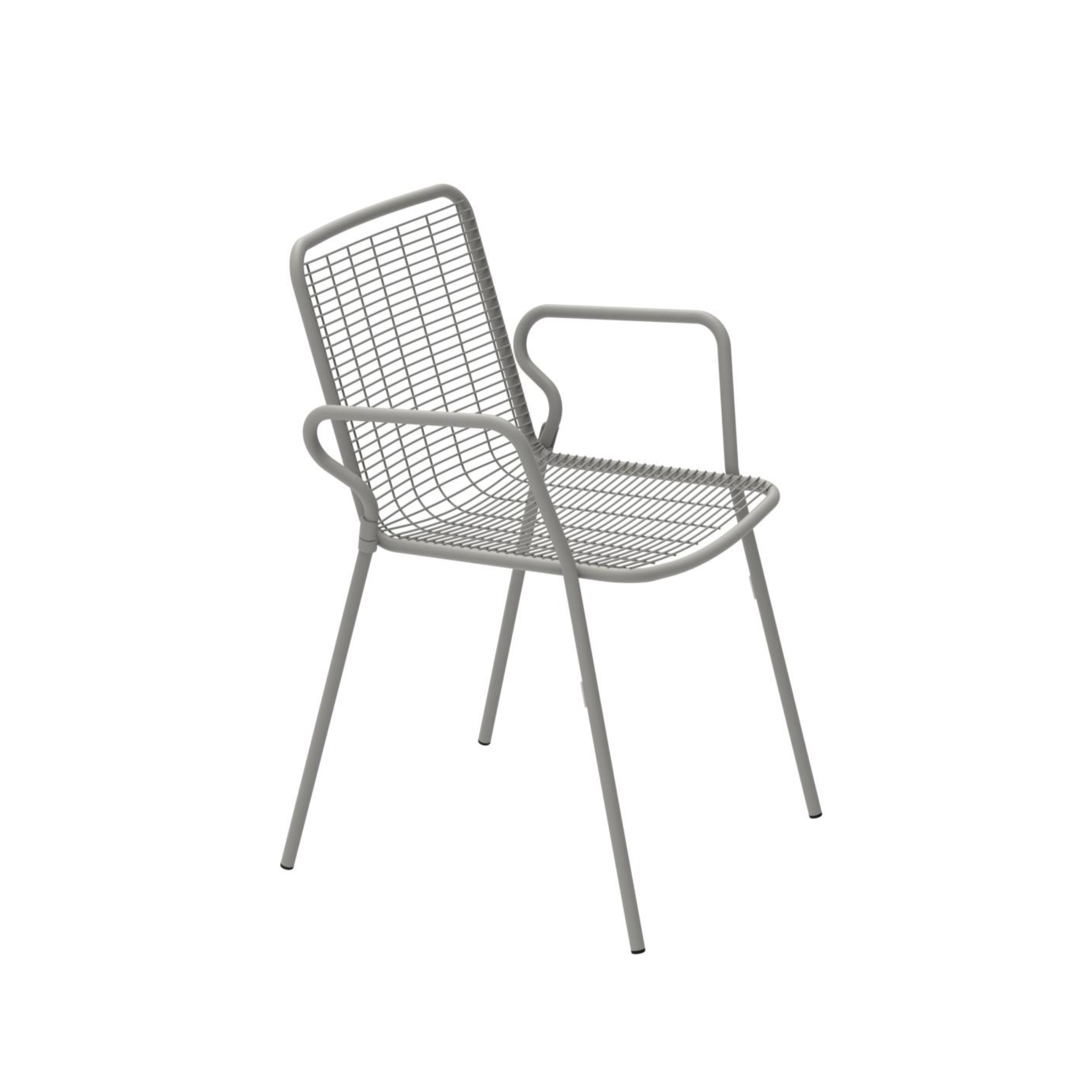 Set of stackable "Roma" chairs in powder-coated metal, 54x60 cm, 84h