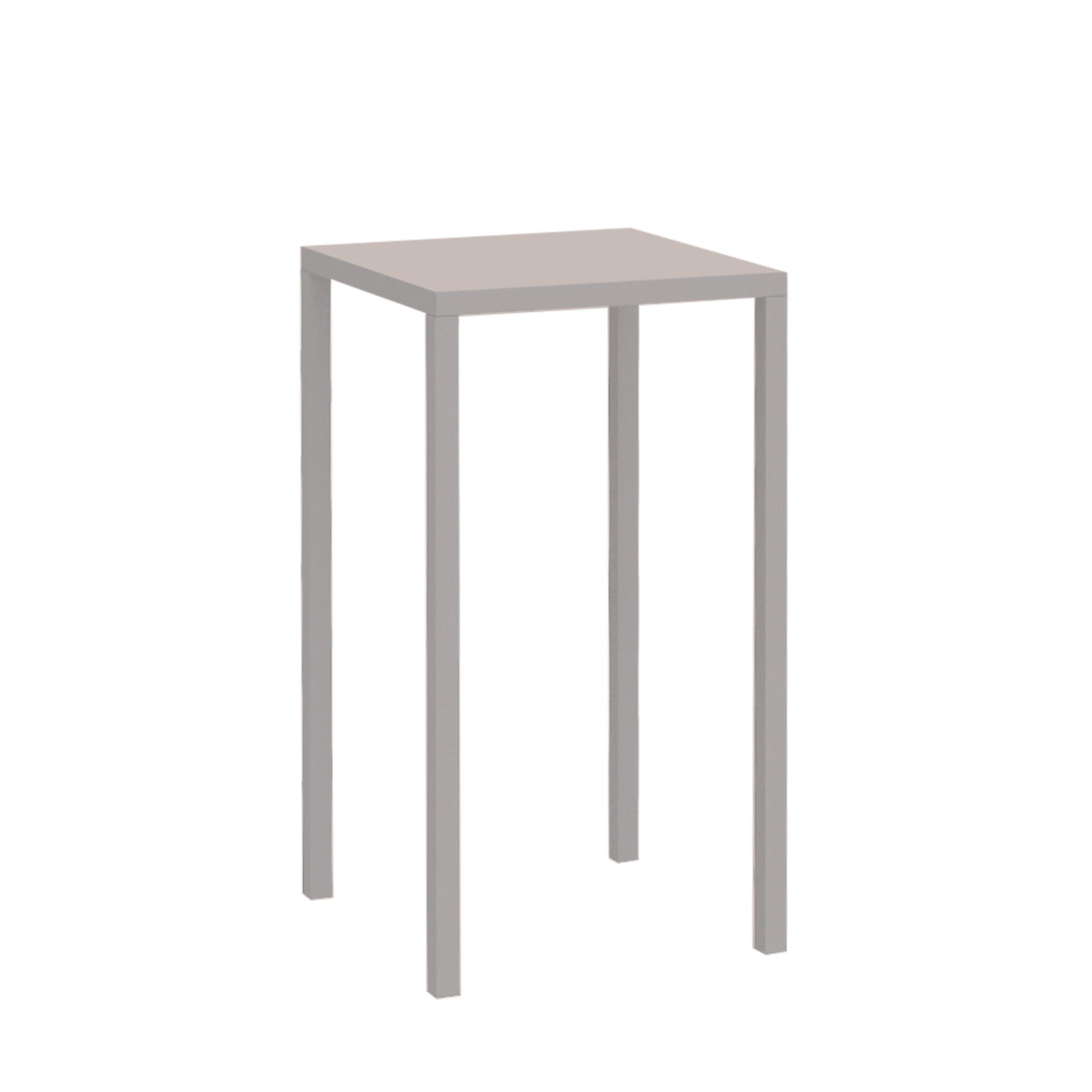"Quatris" high square table in painted metal for modern bars and gardens