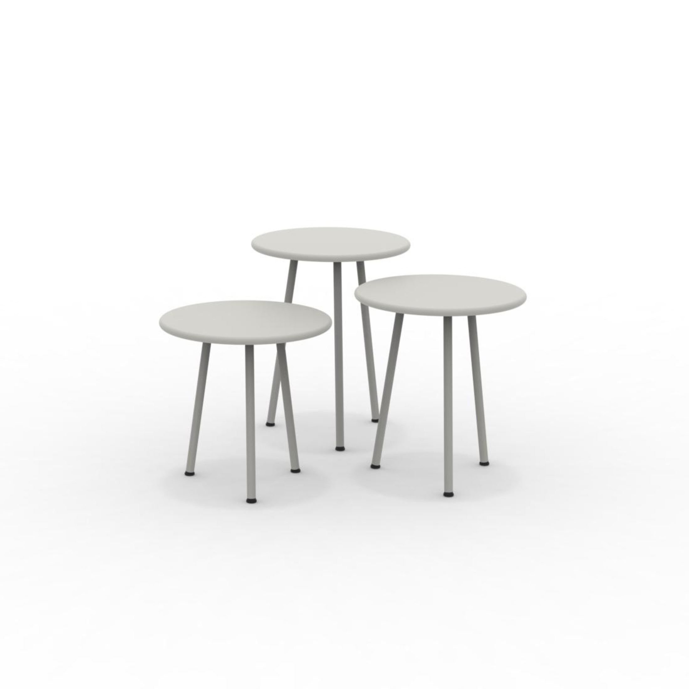 Set of 3 "Daisy" metal coffee tables for the garden, 40x40 cm