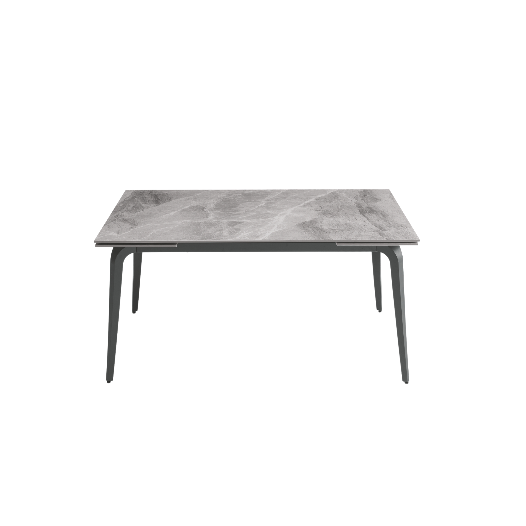 Extendable "Gedy" marble-effect table with two extensions, 160/240x90 cm, 77 cm high.