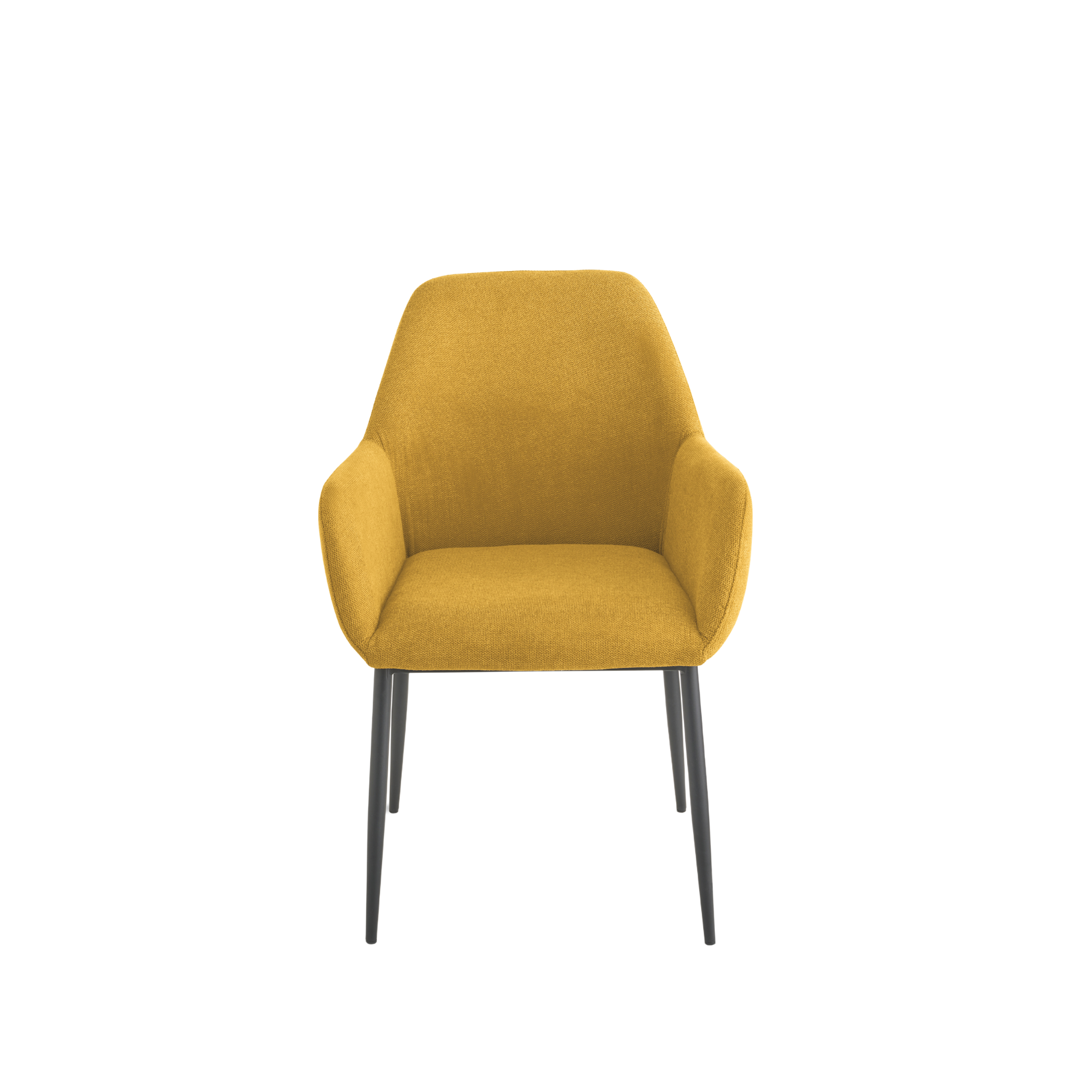 Set of "Petalo" dining chairs upholstered in fabric with painted metal frame cm 58x61 84h