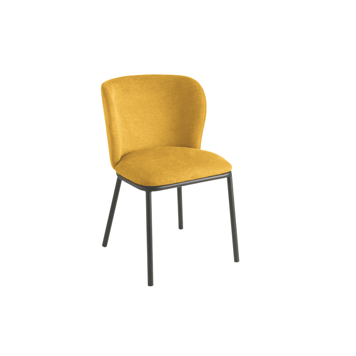 Set di sedie da pranzo "Riva" in tessuto imbottite con struttura in metallo cm 52x57 80h - MondoViro