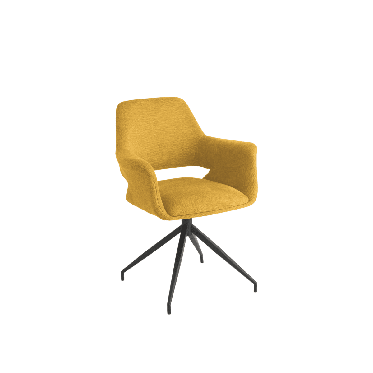 Set di sedie girevoli "Flessia" in tessuto imbottite con struttura in metallo cm 66x60 85h - MondoViro