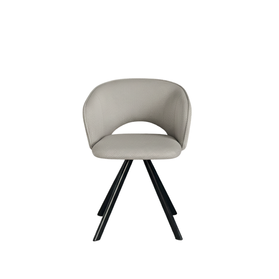 Set di sedie imbottite "Zeta" in tessuto con struttura in metallo cm 61x58 78h