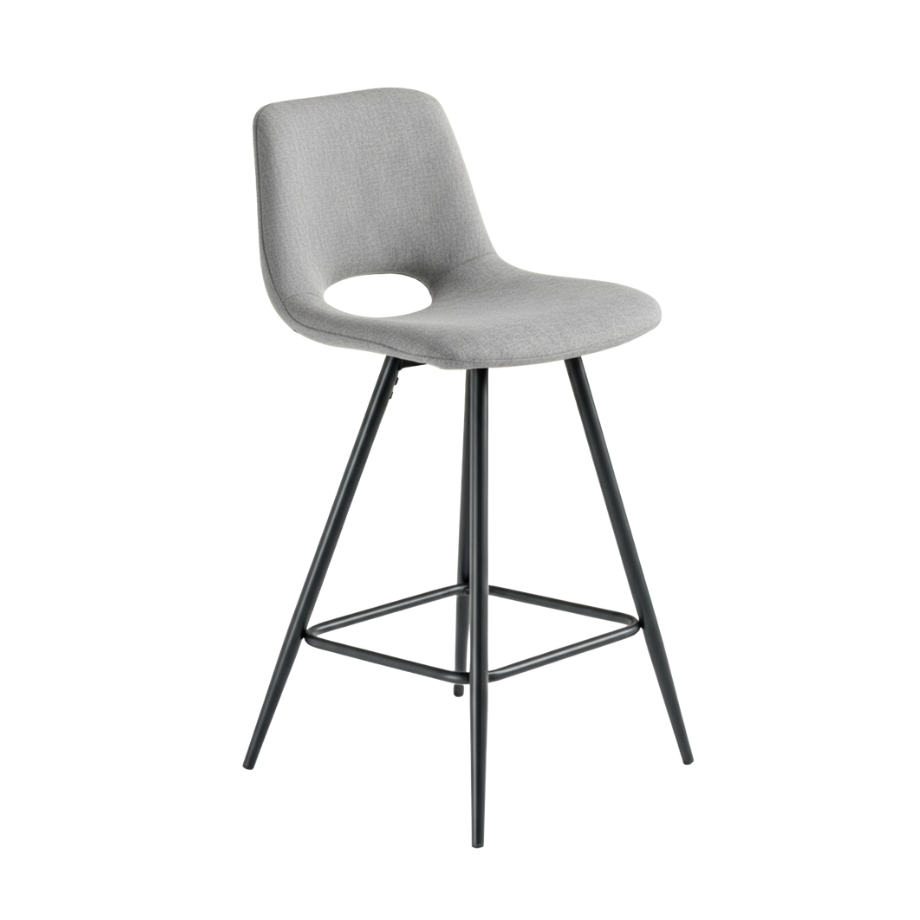 Set of "Echo" stools in fabric with painted metal frame, 50x45 cm, 91h